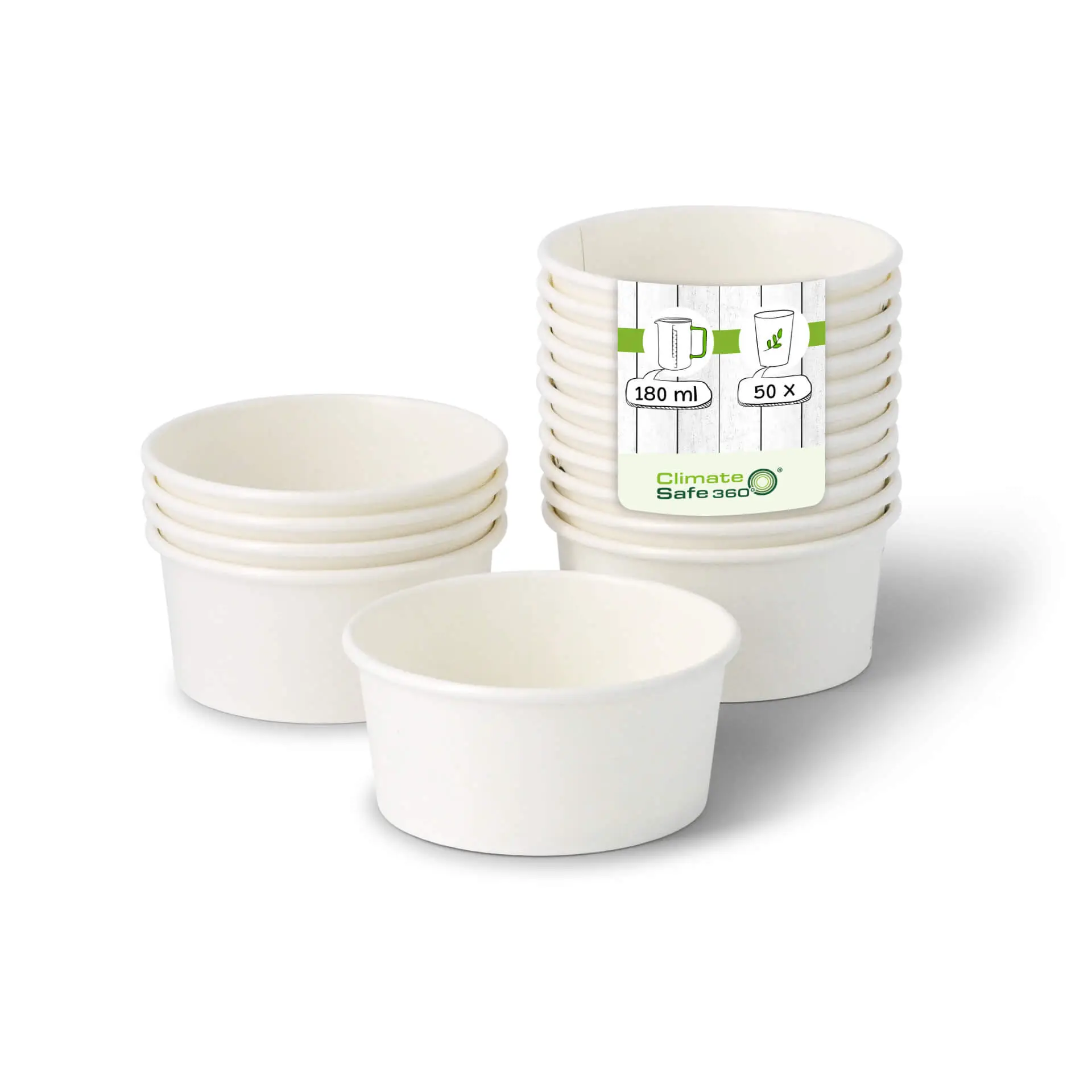 Pot à glace en carton XS, 4 oz, max. 6 oz, Ø 92 mm, blanc