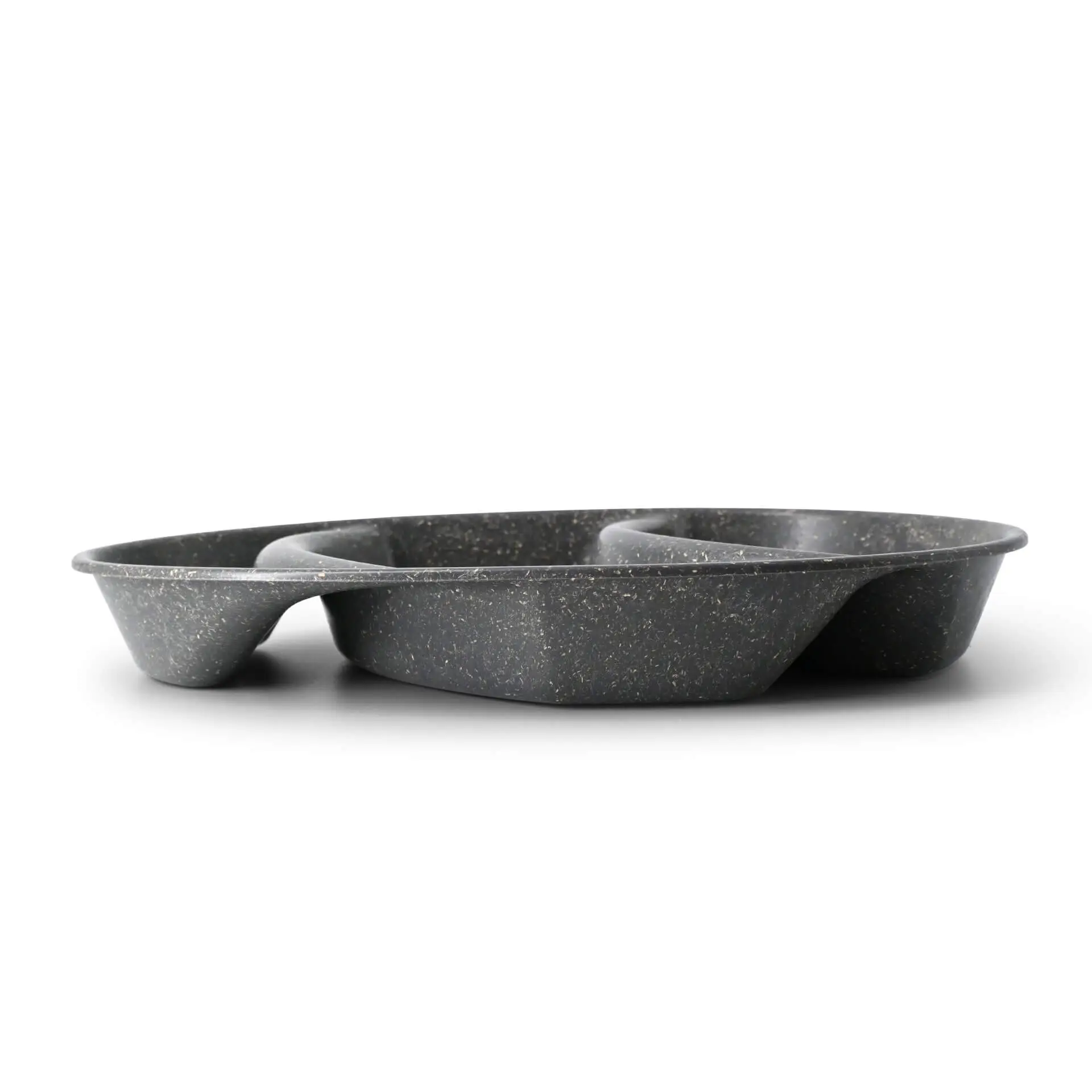 Assiette repas réutilisable « merways Plate » poivre / gris 27,5 x 20 x 3,5 cm, 3 compartiments, ovale