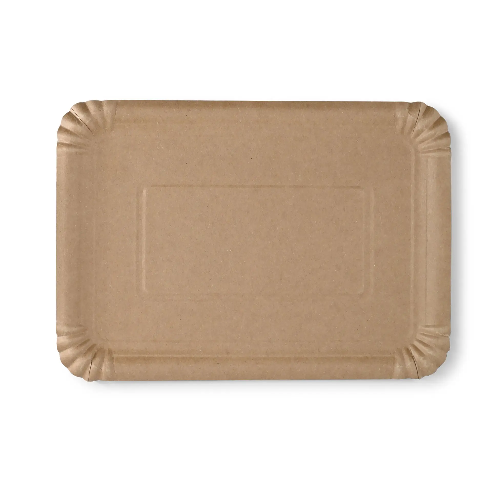 Assiettes en carton 18,5 x 27 cm, marron, rectangulaires