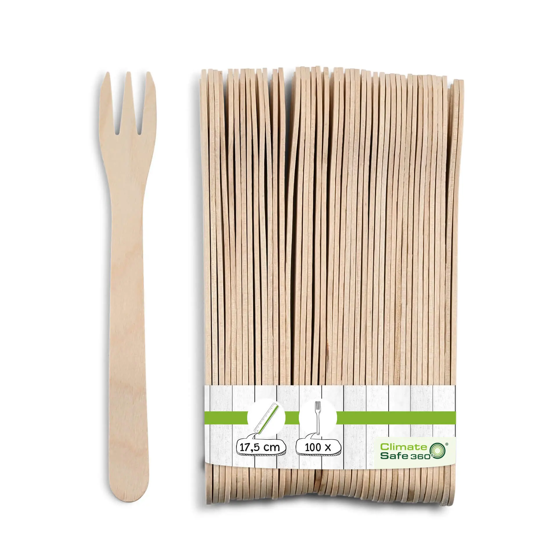 Fourchette à frites en bois XL 17,5 cm, trois dents