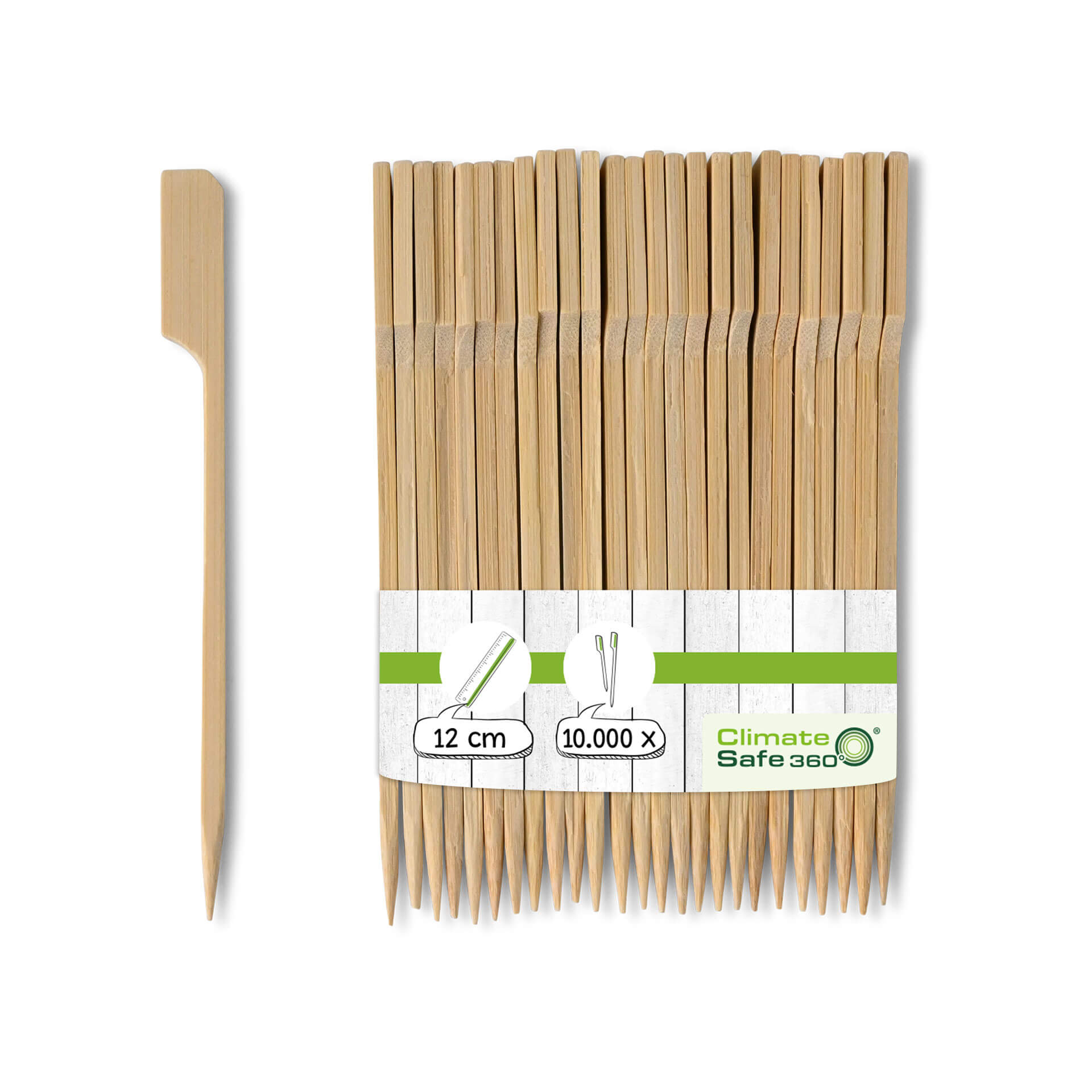 Flaggenspieße aus Bambus, 12 cm, unbehandelt