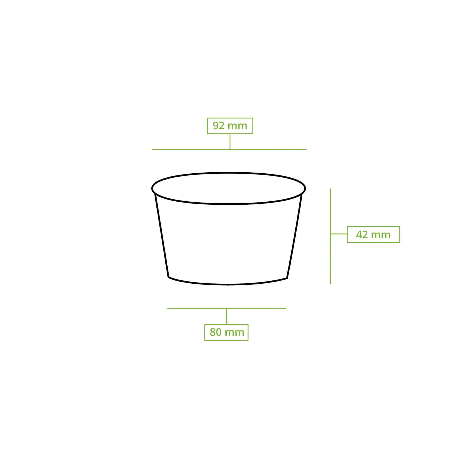 Pot à glace en carton XS, 4 oz, max. 6 oz, Ø 92 mm, brun