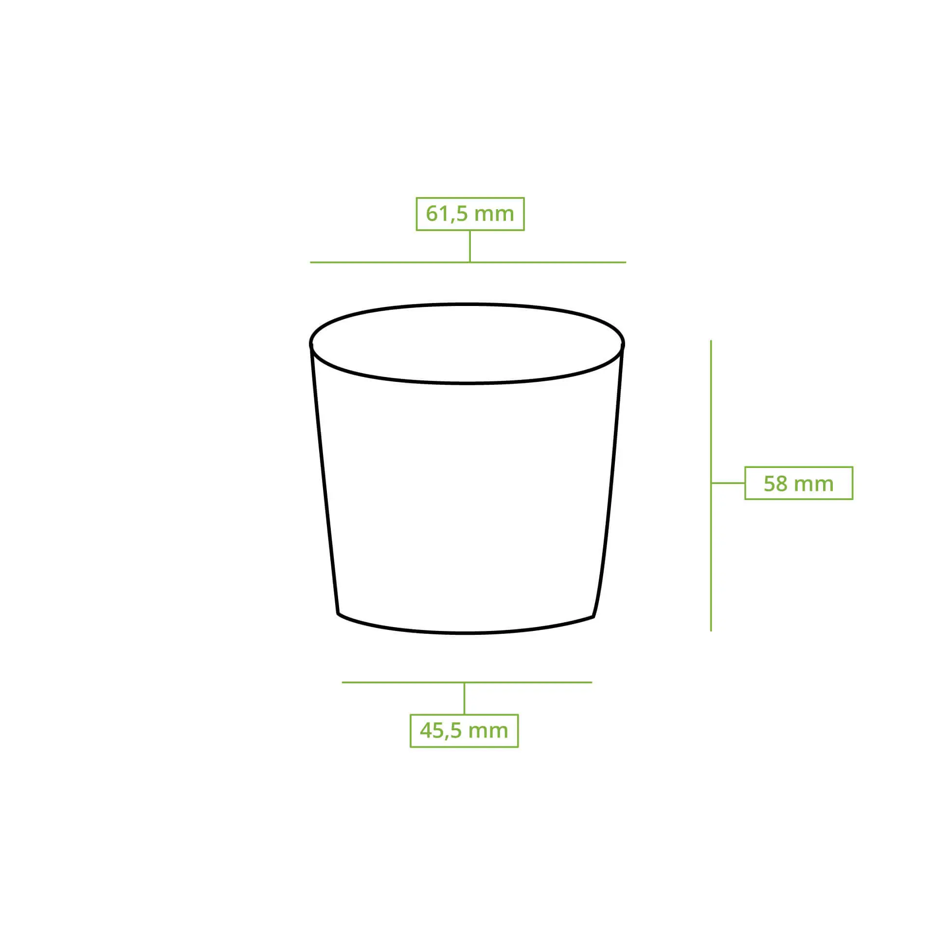 Gobelet de dégustation en carton 75 ml, Ø 62 mm, non blanchi