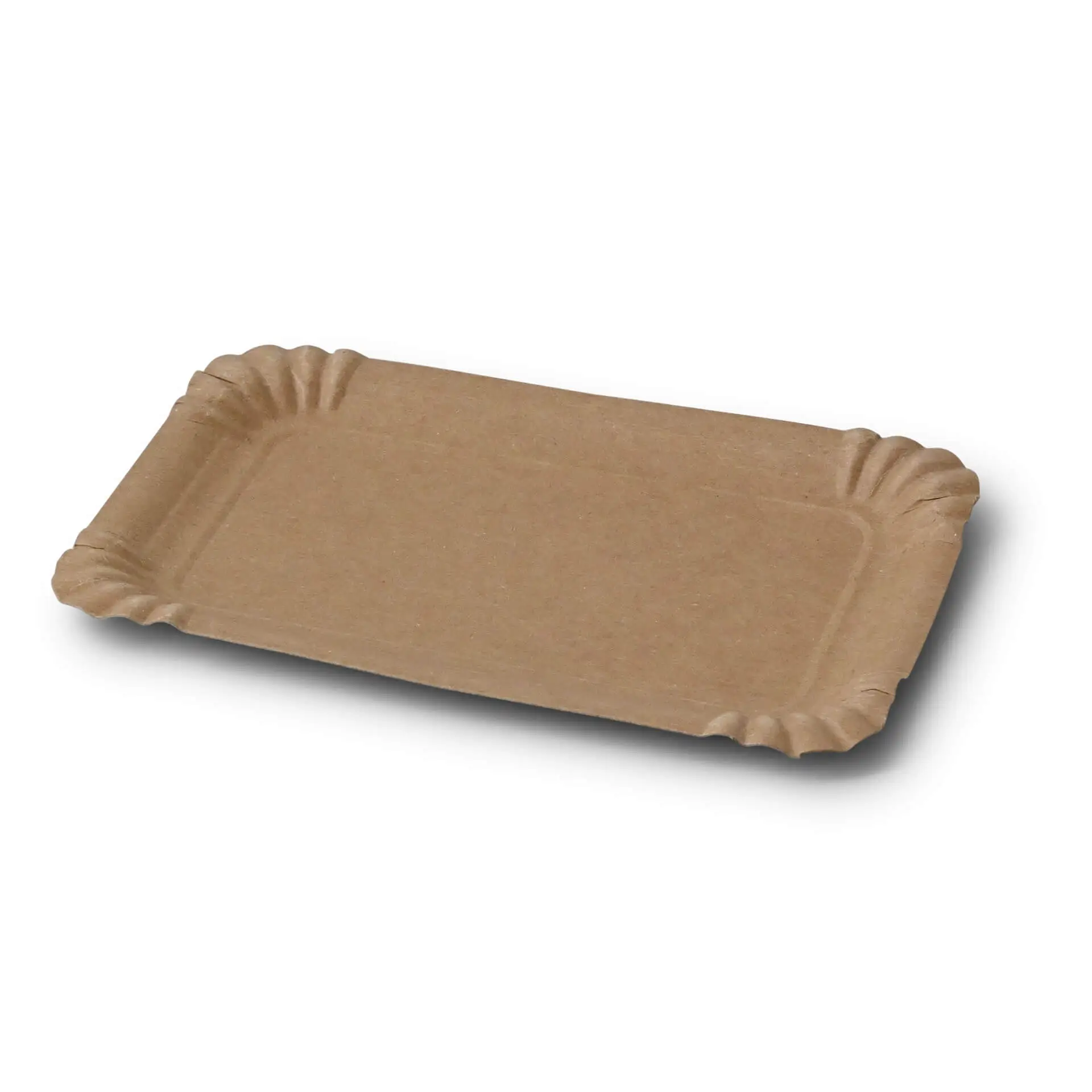 Assiettes en carton 10 x 16 cm, brun, rectangulaires