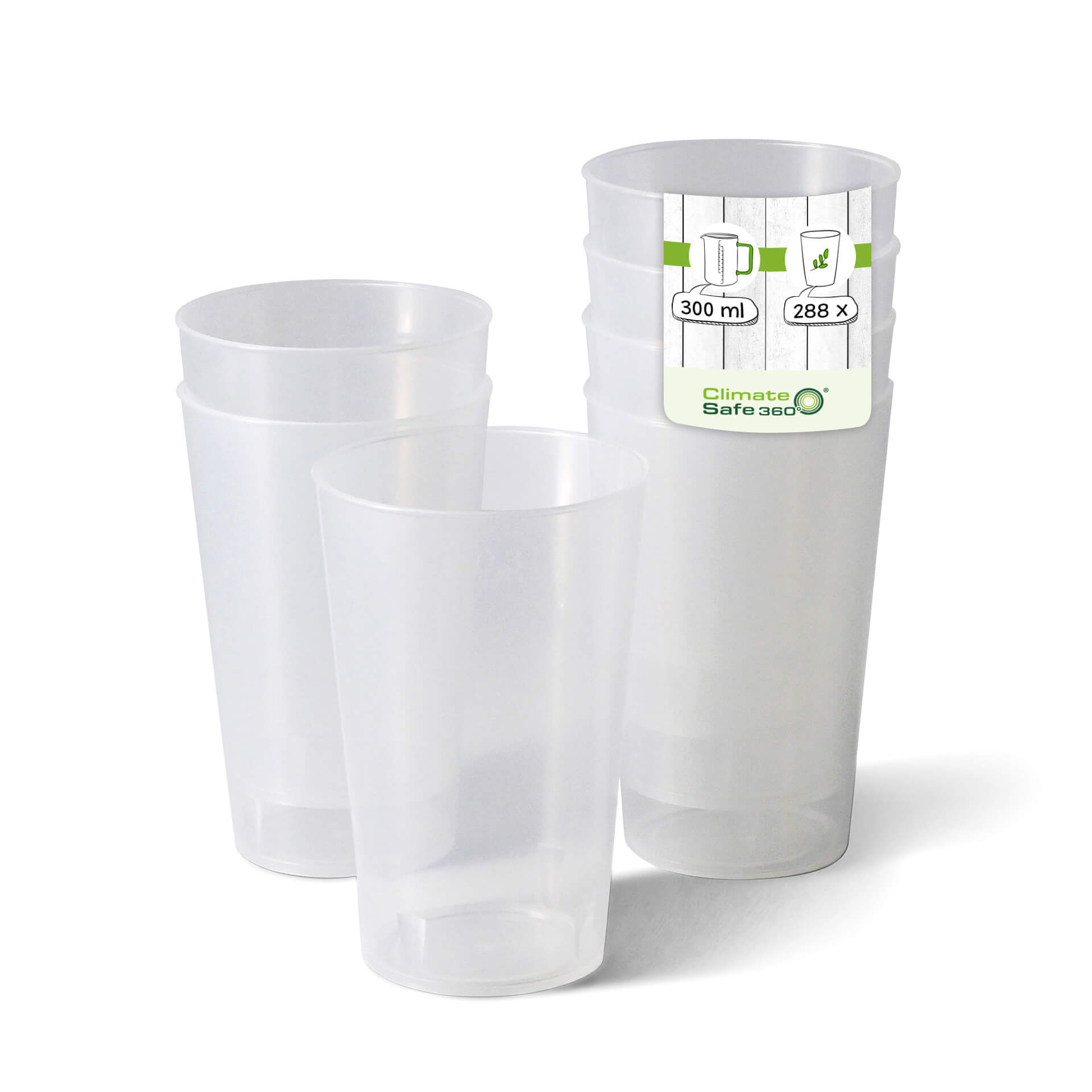 Mehrwegbecher 300 ml, Ø 77 mm, PP, transparent