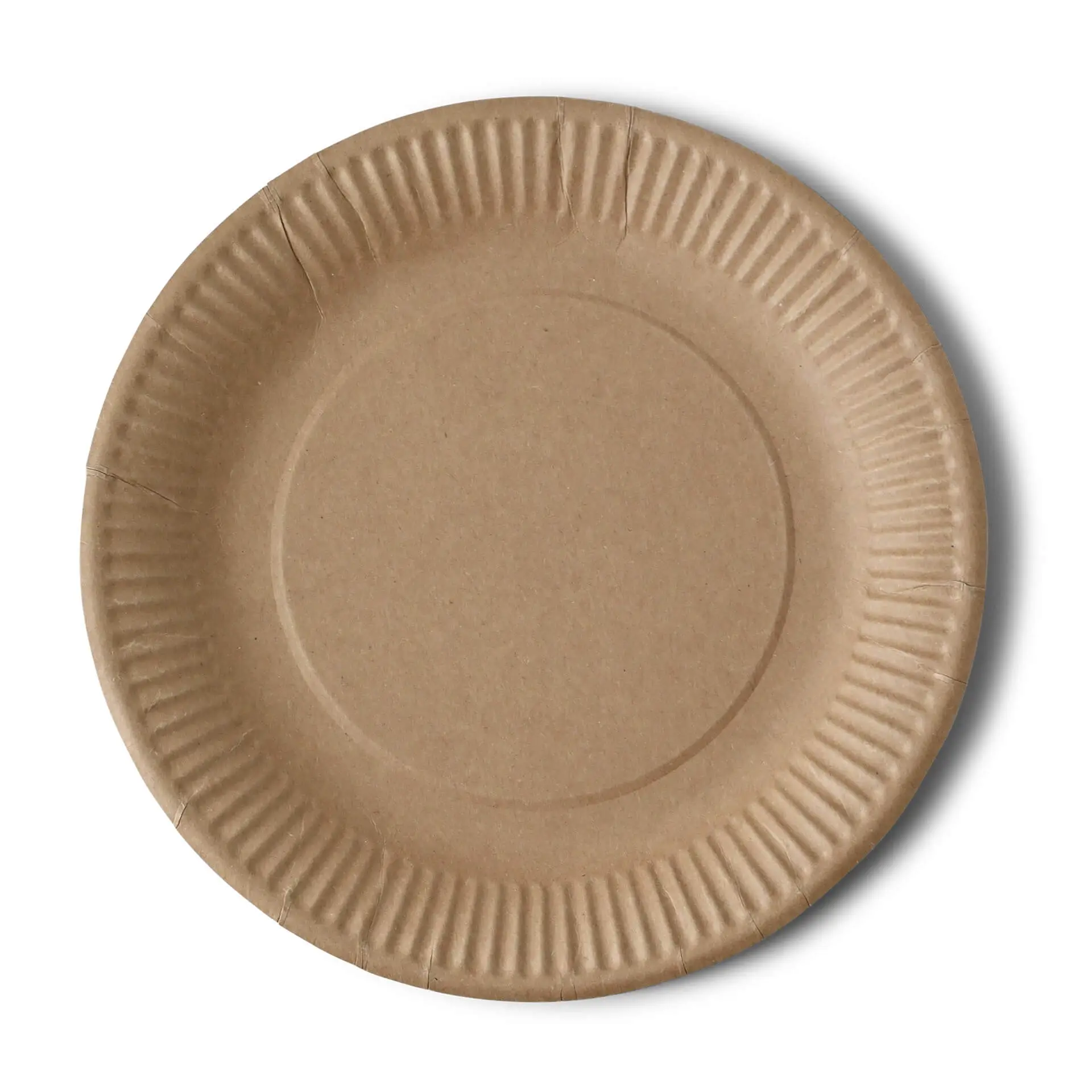 Assiettes en carton Ø 23 cm, brun, rondes