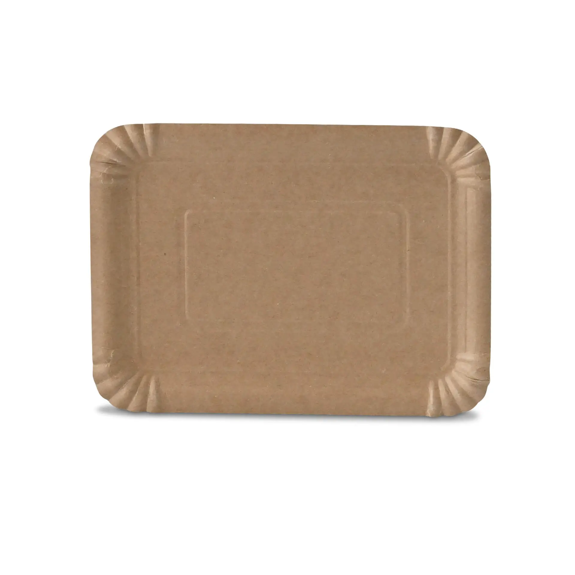 Assiettes en carton 17 x 23 cm, marron, rectangulaires