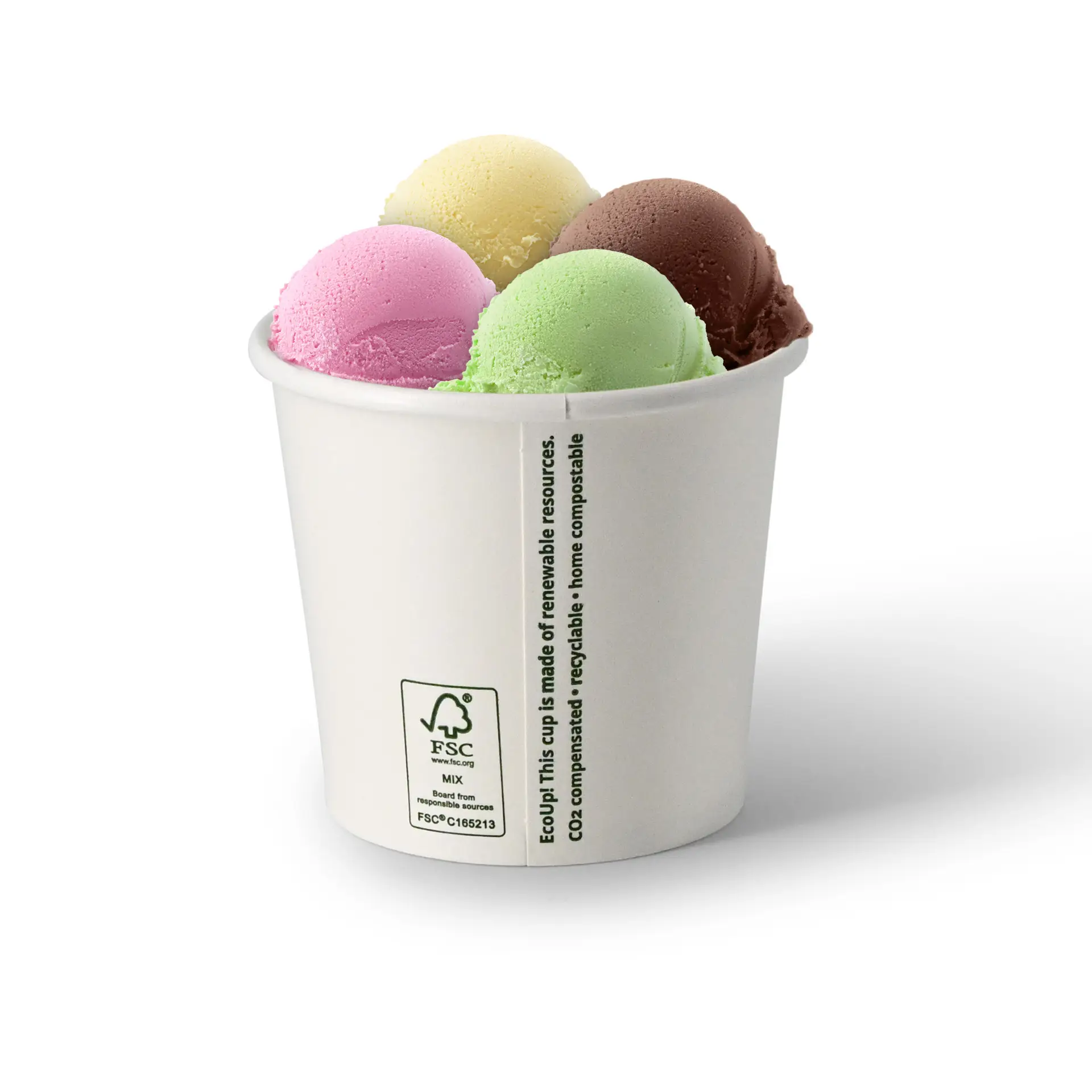 Pot à glace en carton L, 10 oz, max. 12 oz, Ø 92 mm, blanc