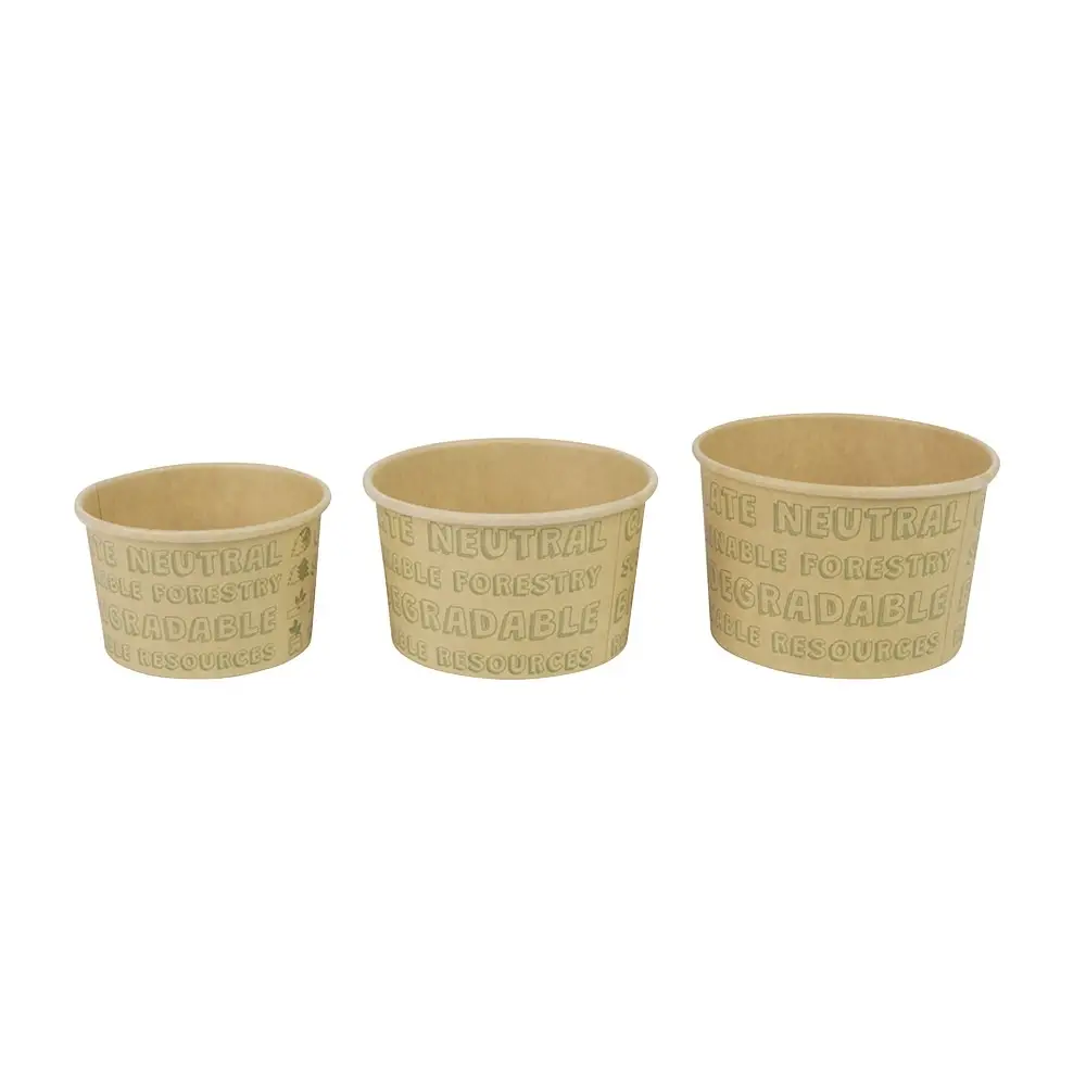 Pots à glace en carton 150 ml / 6 oz, non blanchi, EcoUp