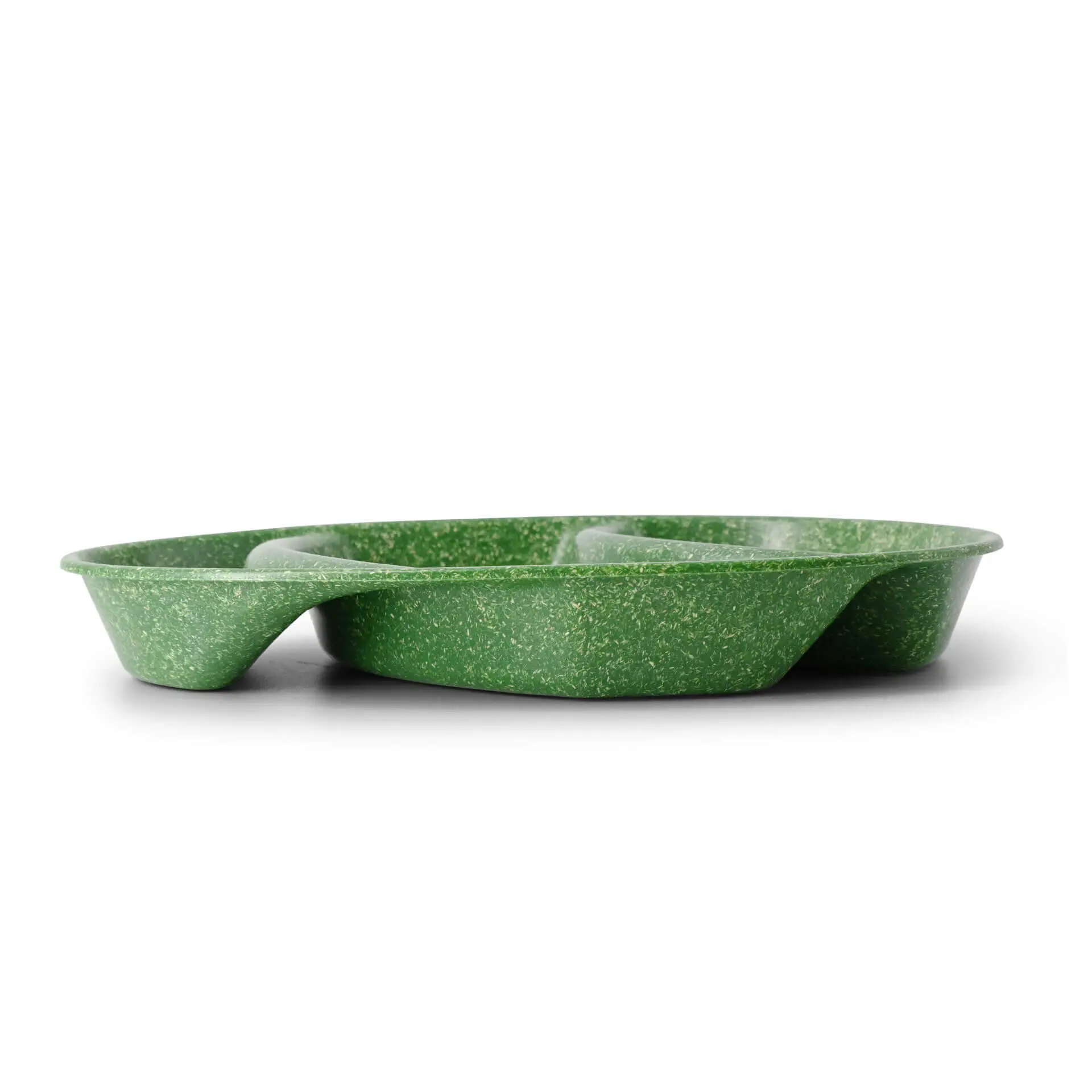 Assiette ovale réutilisable "merways Plate" 27,5 x 20 x 3,5 cm, 3 compartiments, épinards / vert foncé