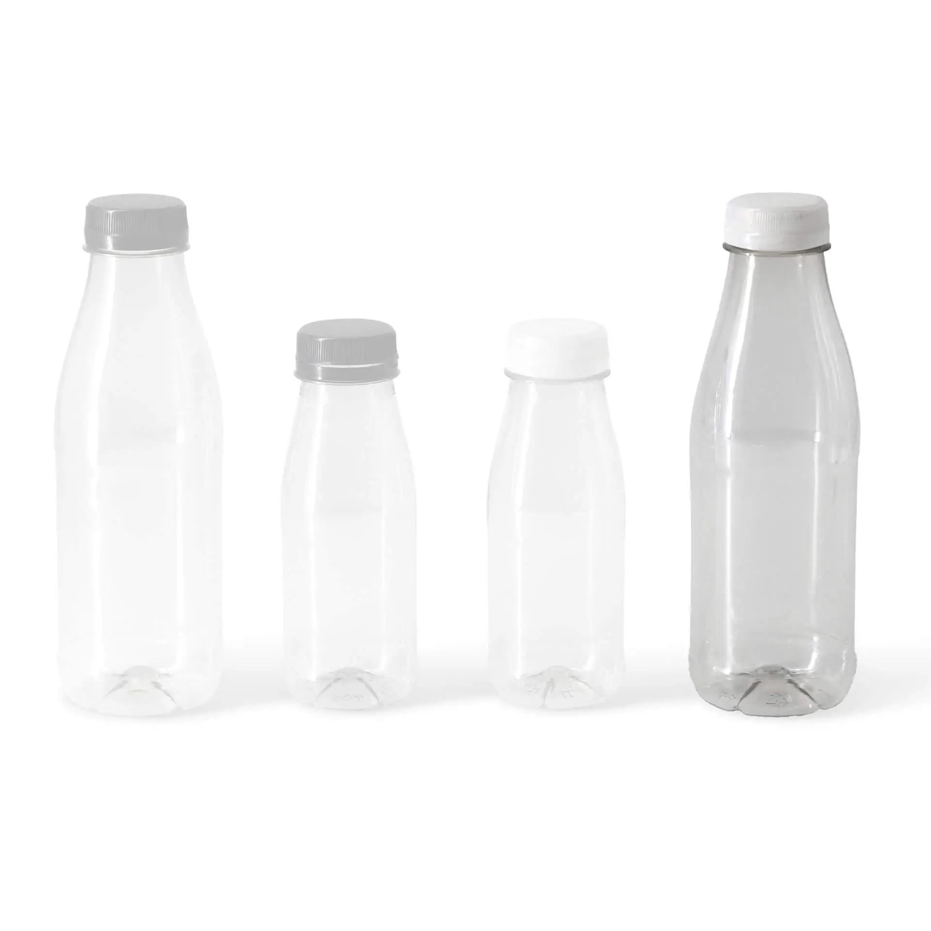 Bouteille en rPET  500 ml, transparente, bouchon blanc