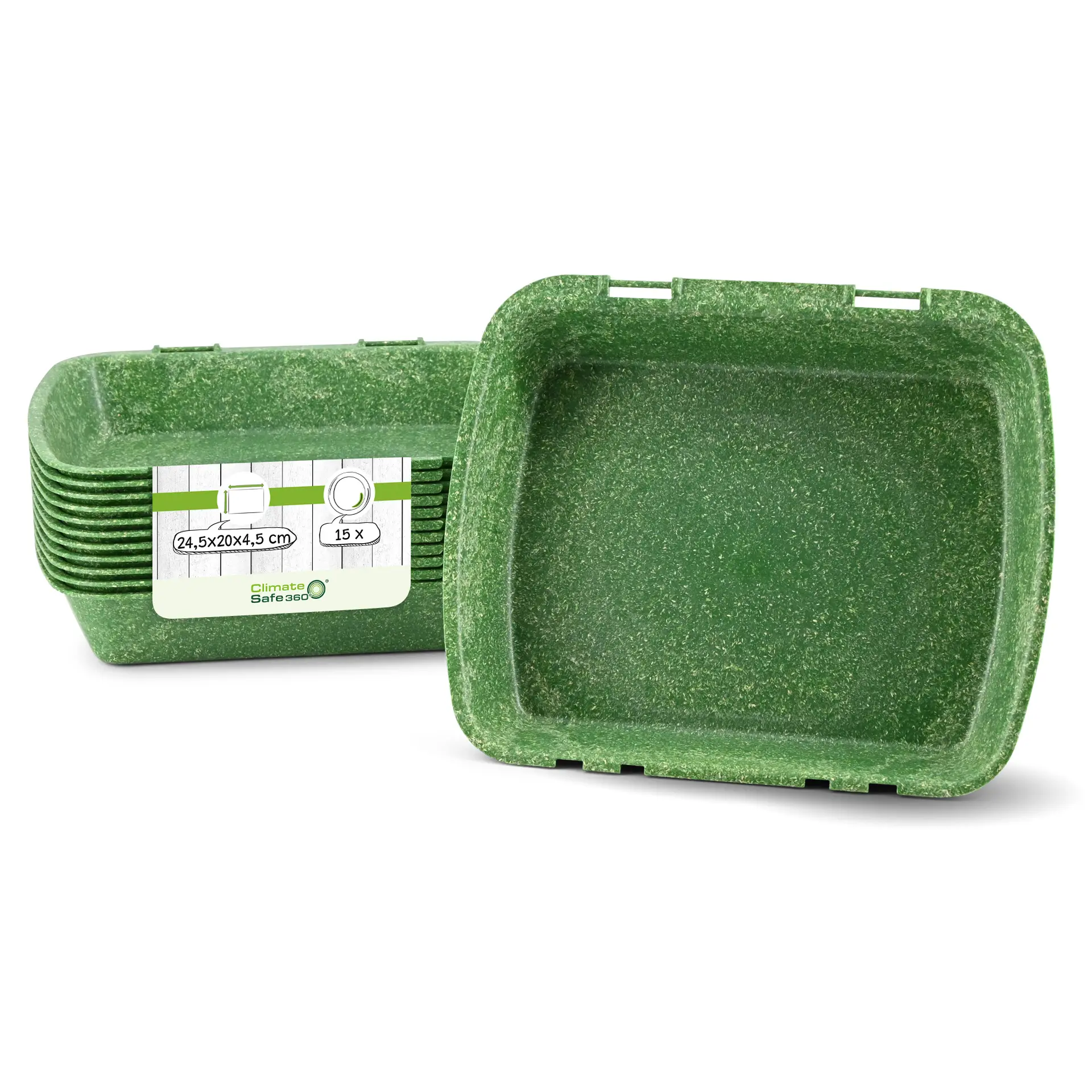 Contenant réutilisable merways Box épinard / vert foncé, 24,5 x 20 x 4,5cm, HP4