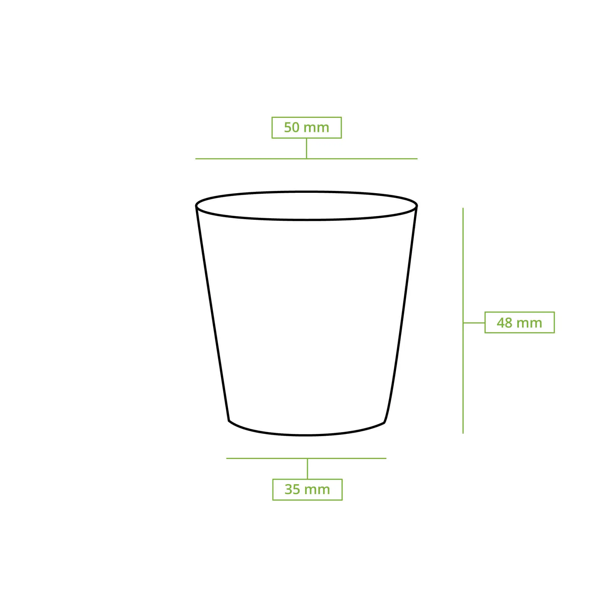 Gobelets en carton 5 cl / 2 oz, Ø 50 mm, blanc