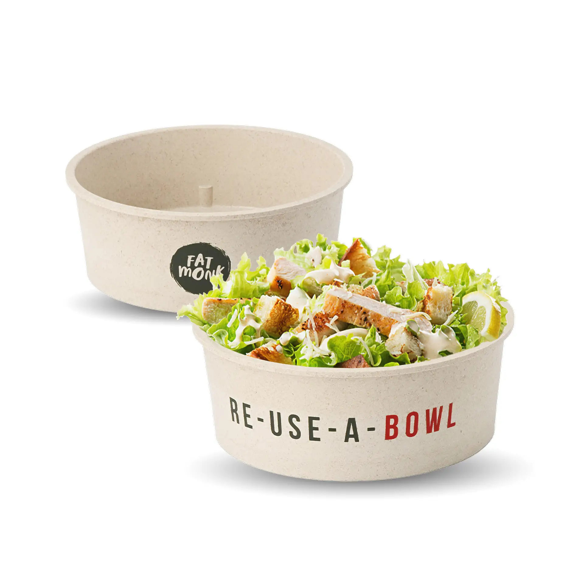 Bol réutilisable "merways Bowl" cajou / blanc crème 650 ml, Ø 150 mm, personnalisable