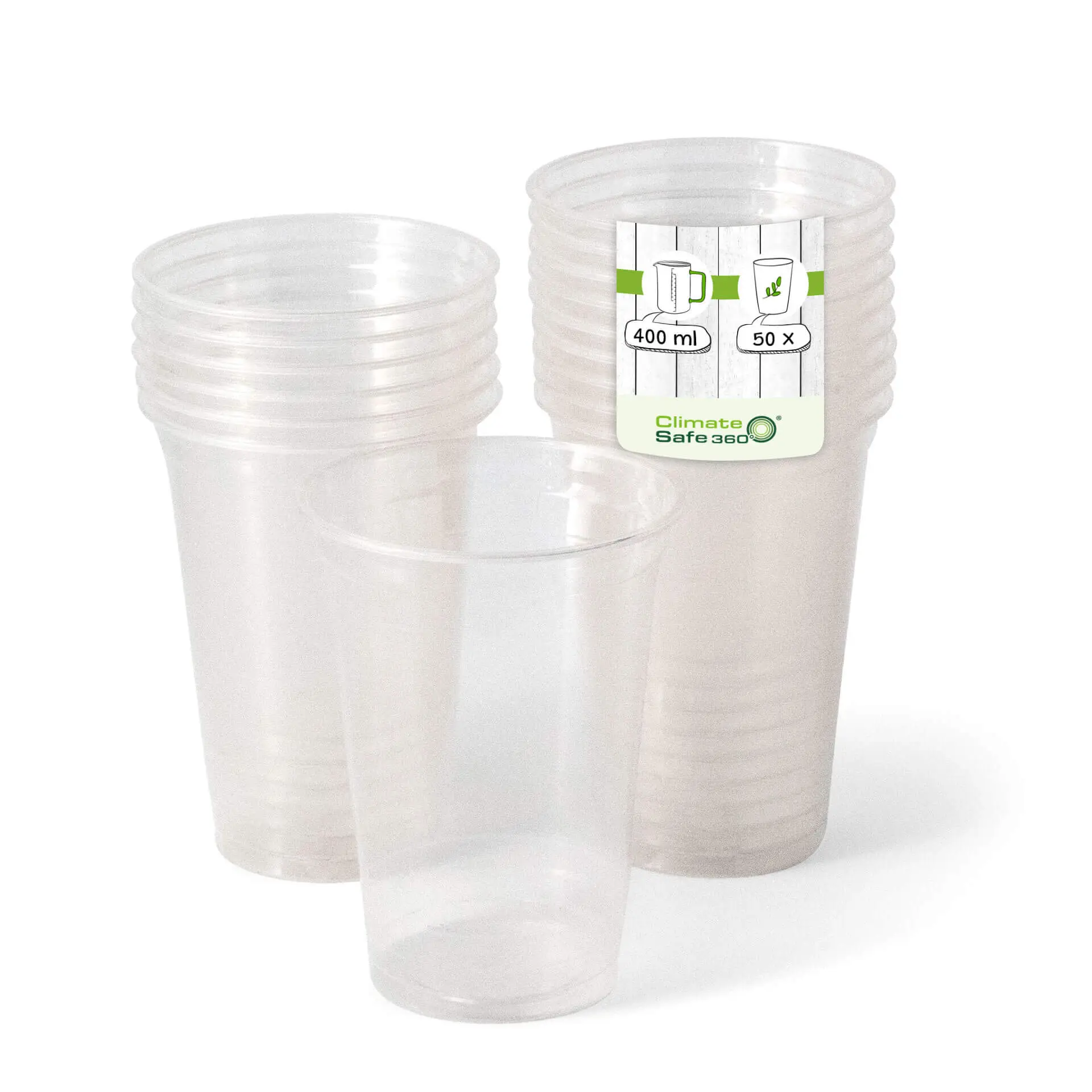 Gobelet plastique, transparent en PLA 40 cl / 16 oz, Ø 95 mm