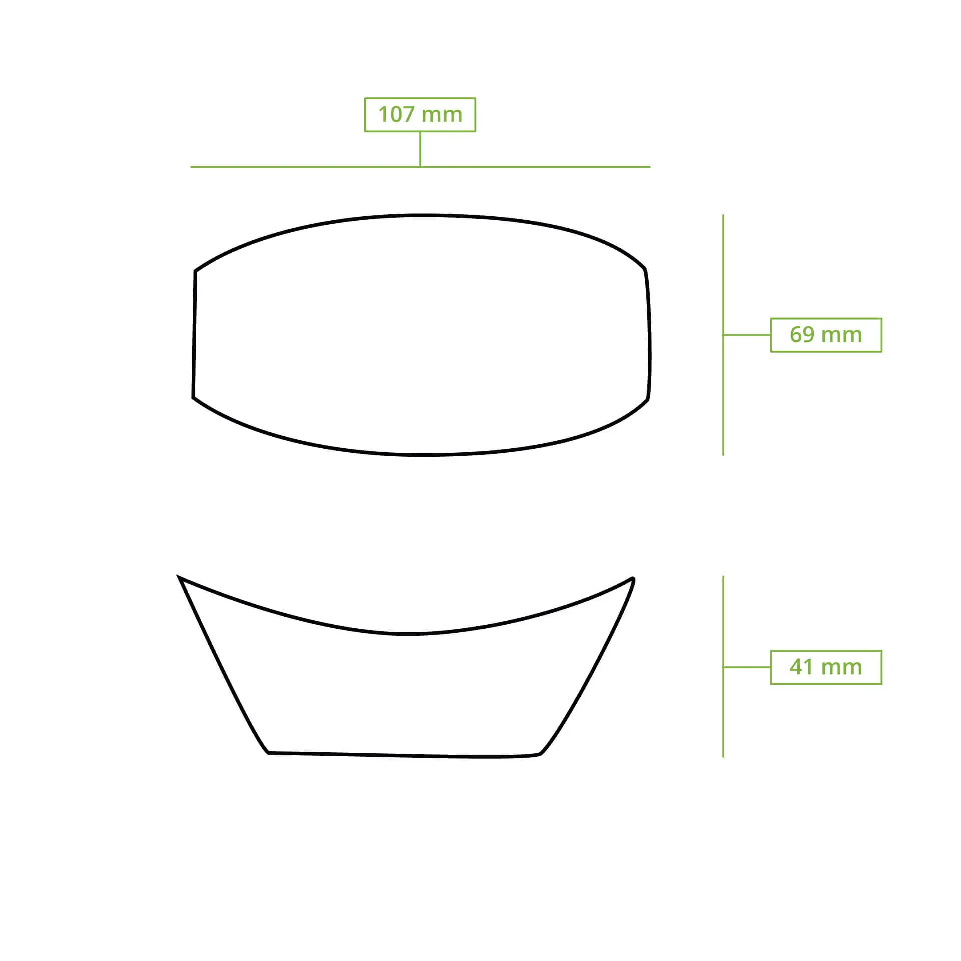 Bateau en carton pour amuses bouche, 400 ml,  17 x 12,5 x 4 cm