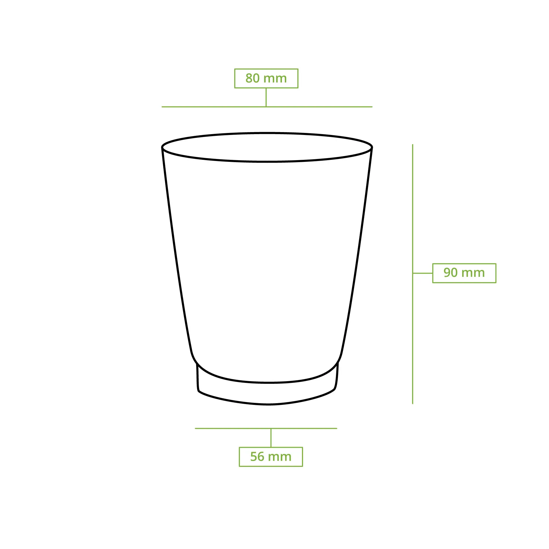 Gobelet en carton double paroi, 20 cl / 8 oz, Ø 80 mm, blanc