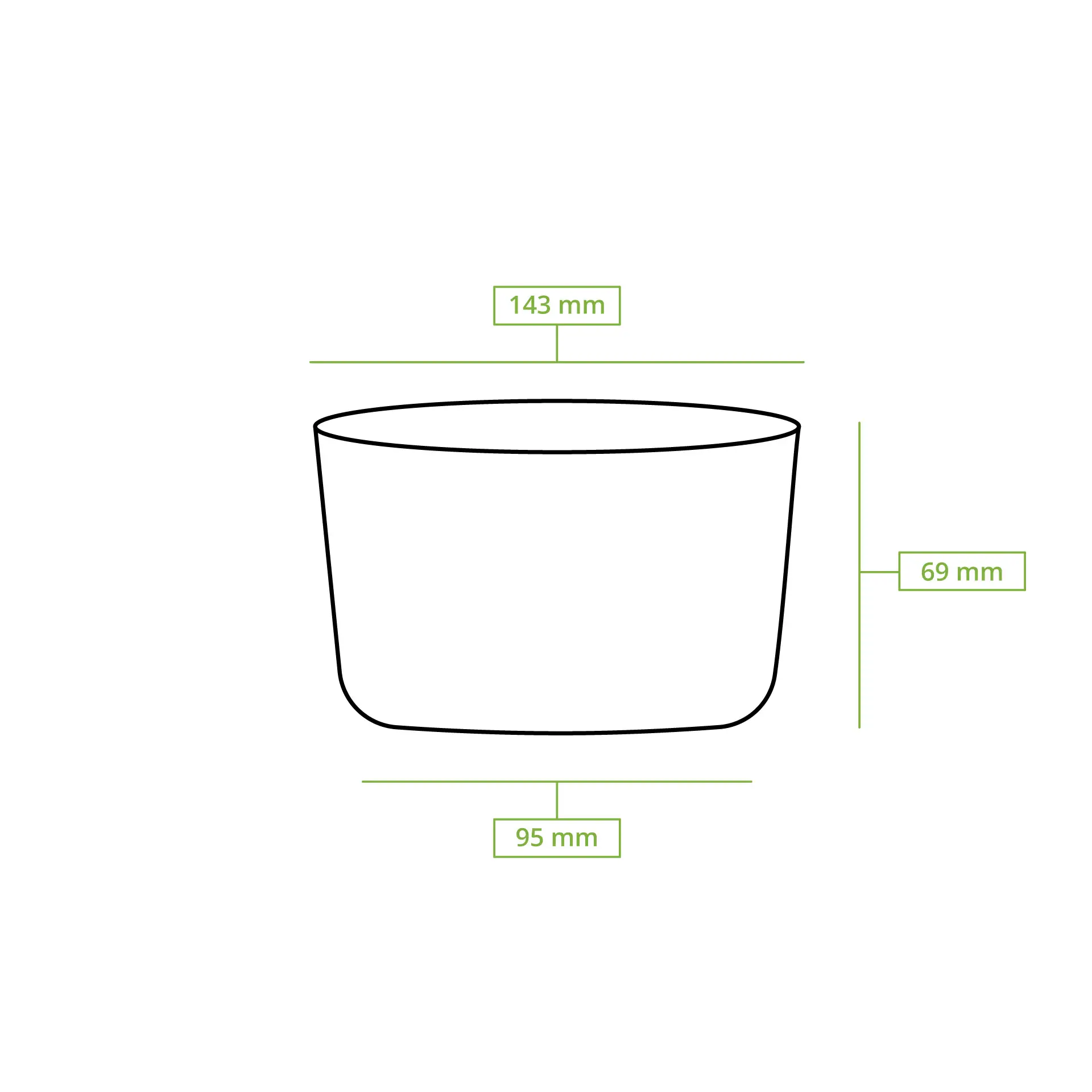 Pot deli rond en PLA, 700 ml, Ø 143 mm