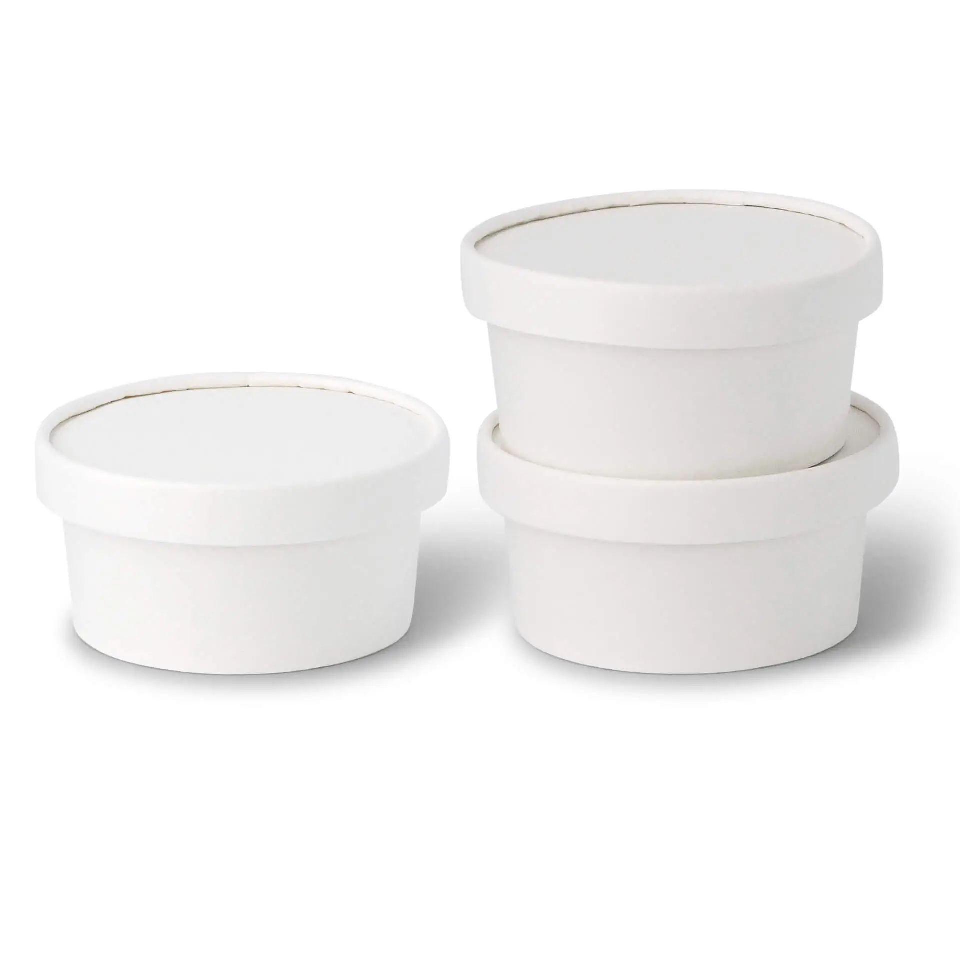 Pot à glace en carton XS, 100 - 180 ml, (revêtu de PE), Ø 92 mm, Blanc