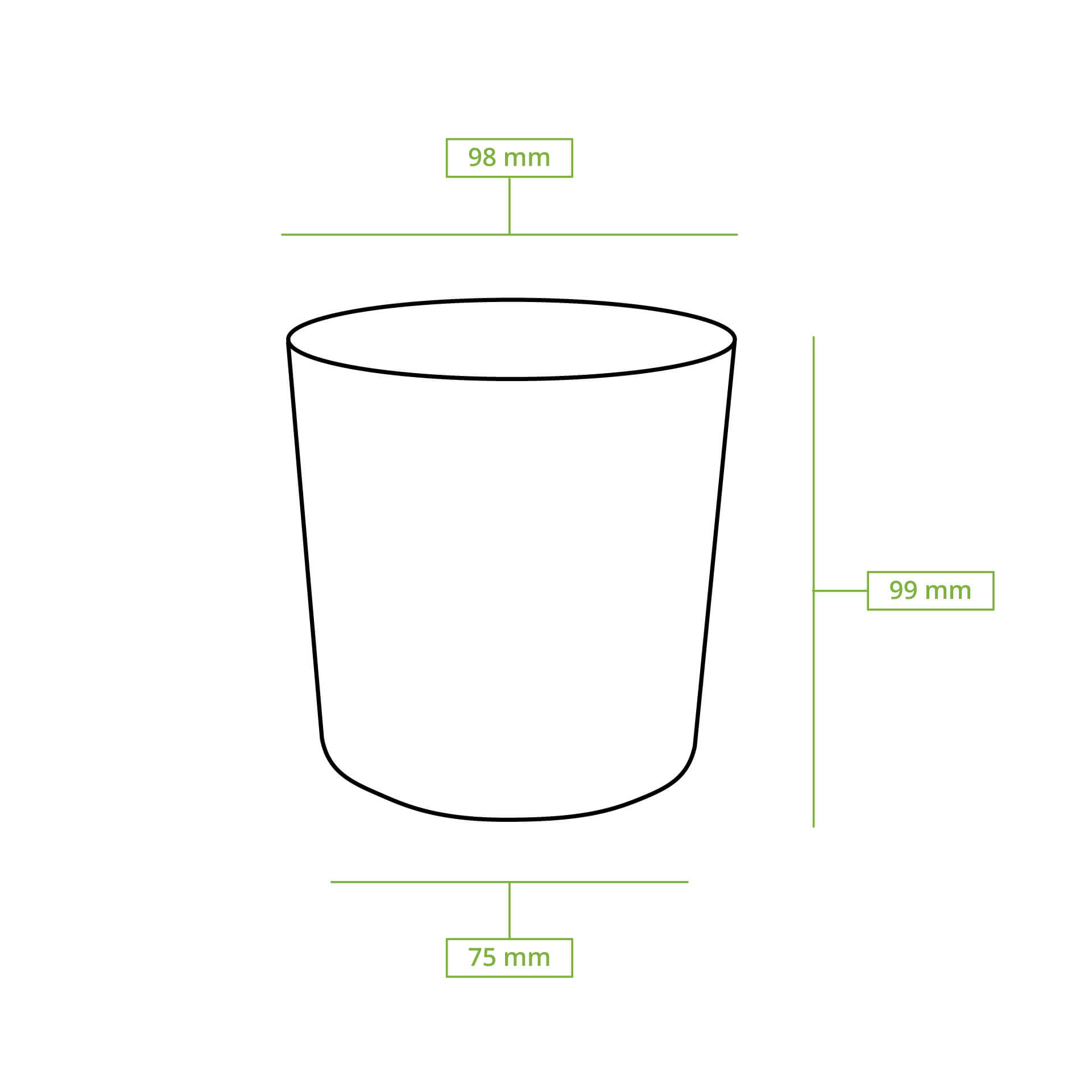 Mehrweg-Becher "Häppy Cup" 400 ml, Ø 95 mm, Pfeffer / grau