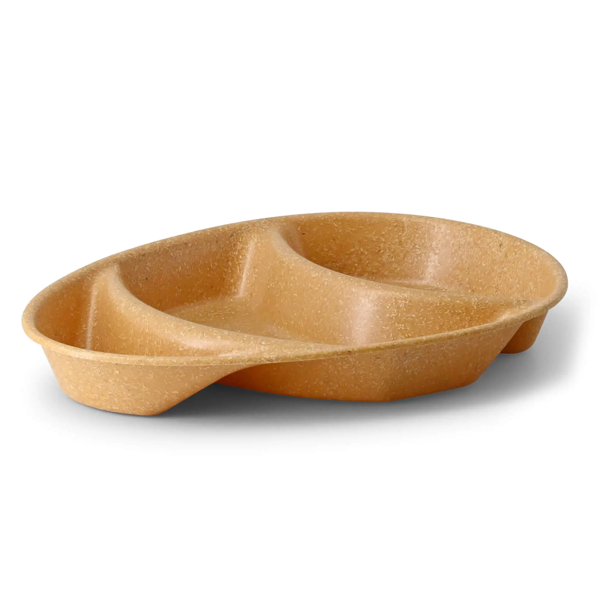 Assiette ovale réutilisable "merways Plate" 27,5 x 20 x 3,5 cm, 3 compartiments, caramel / brun