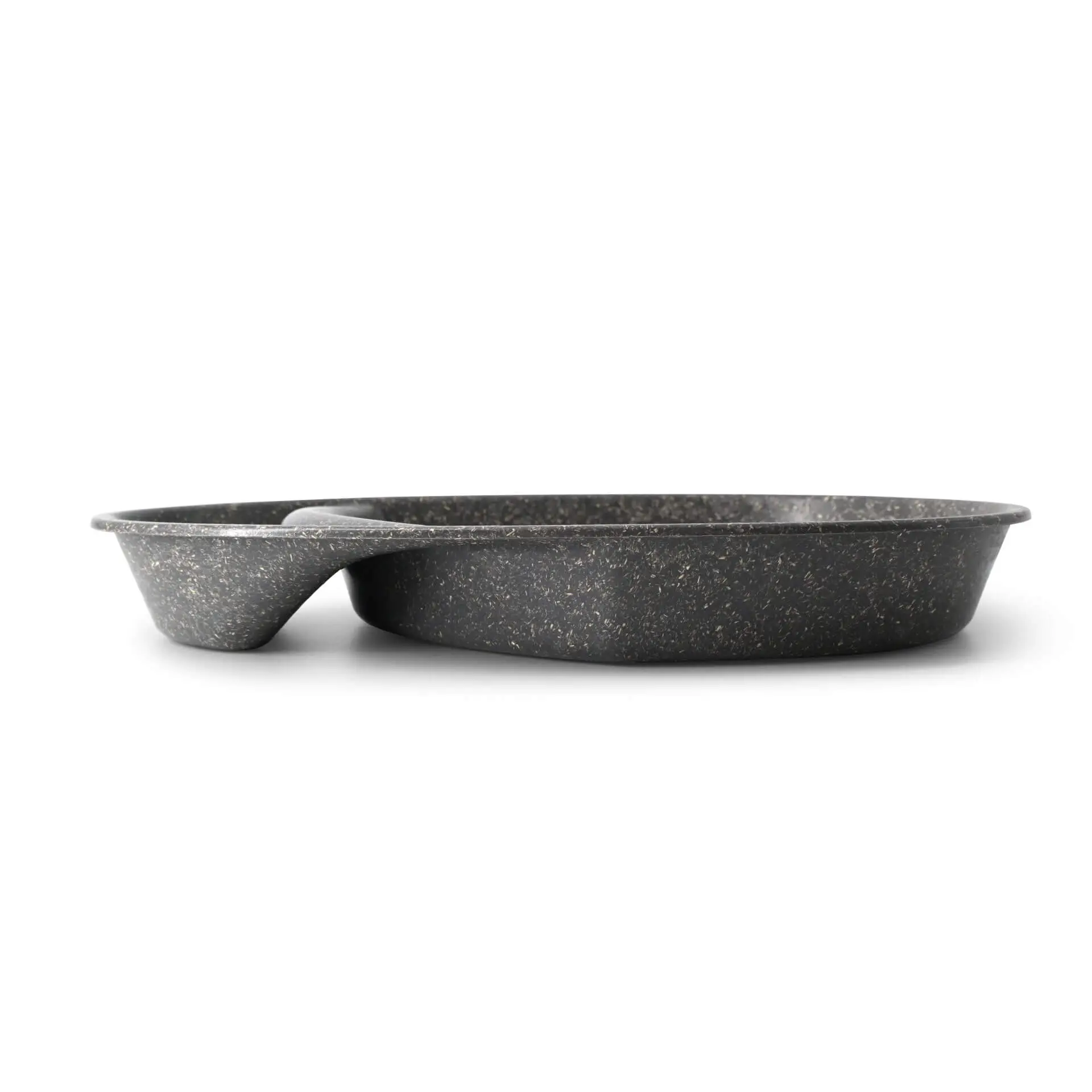 Assiette repas réutilisable « merways Plate » poivre / gris 27,5 x 20 x 3,5 cm, 2 compartiments, ovale