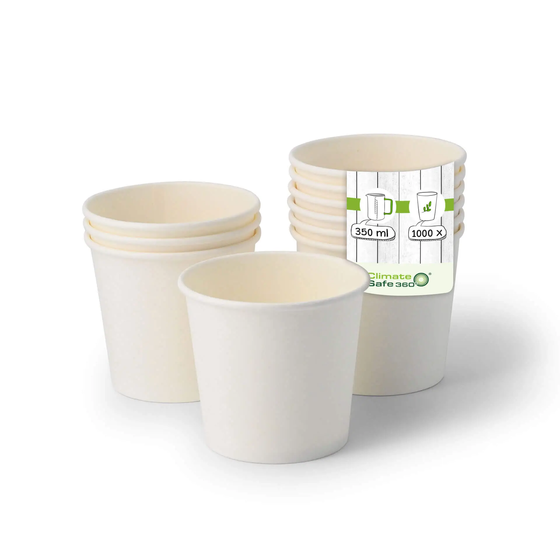 Pot à glace en carton L, 10 oz, max. 12 oz, Ø 92 mm, blanc