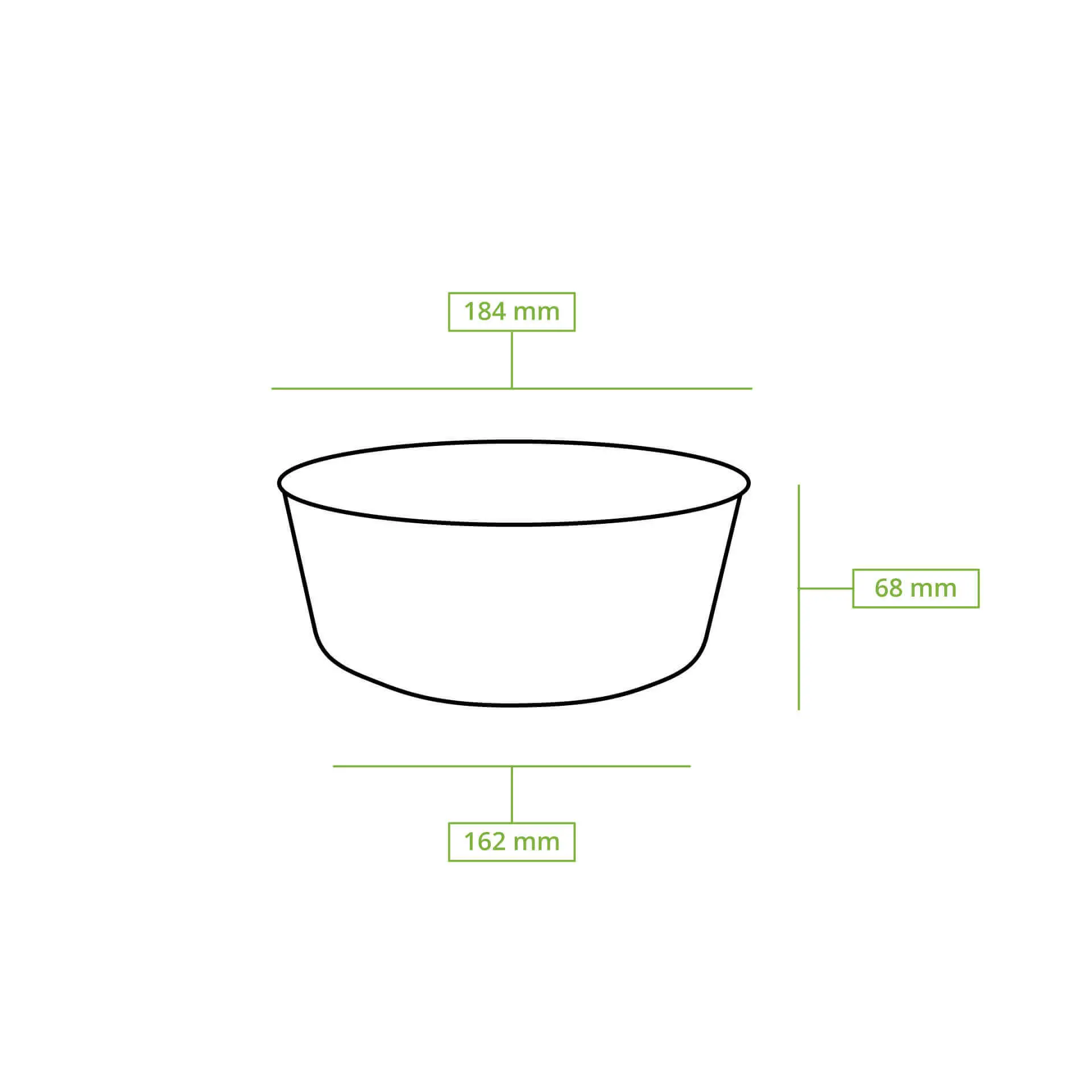 Bol réutilisable "merways Bowl" 1000 ml, Ø 185 mm, épinards / vert foncé