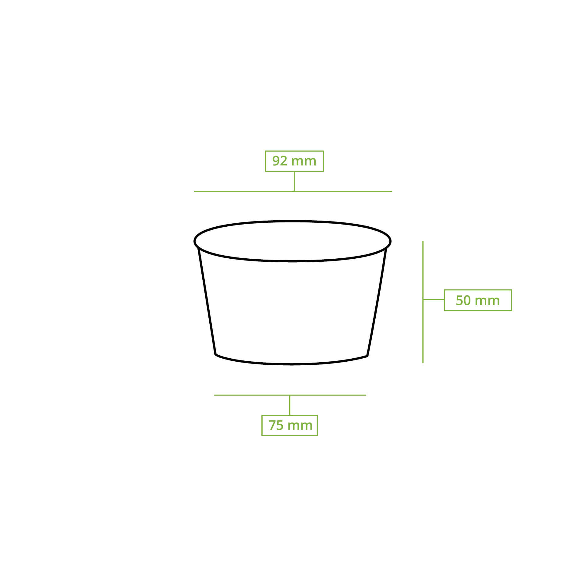 Eisbecher aus Pappe S, 150 ml, max. 220 ml, Ø 92 mm, weiß