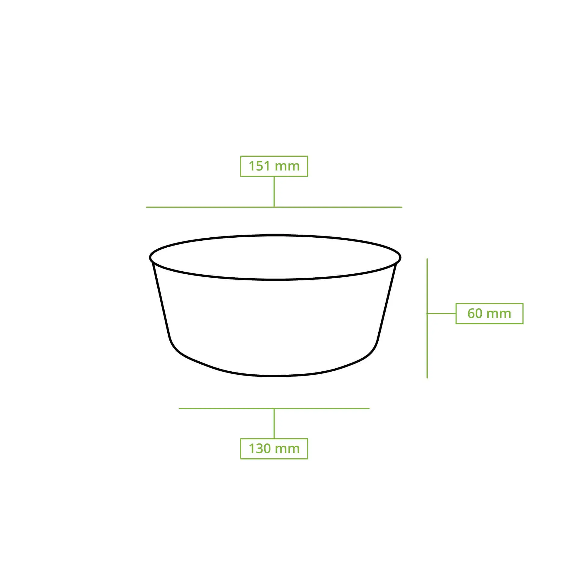 Bol réutilisable "merways Bowl" 650 ml, Ø 150 mm, épinards / vert foncé