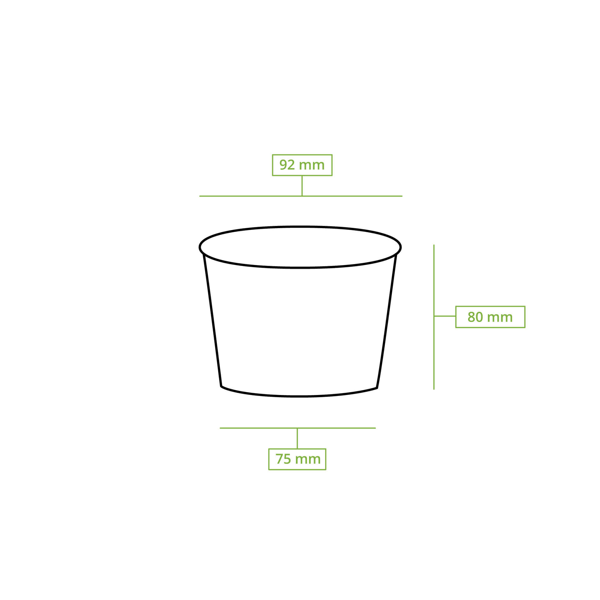 Eisbecher aus Pappe L, 250 ml, max. 350 ml, Ø 92 mm, weiß