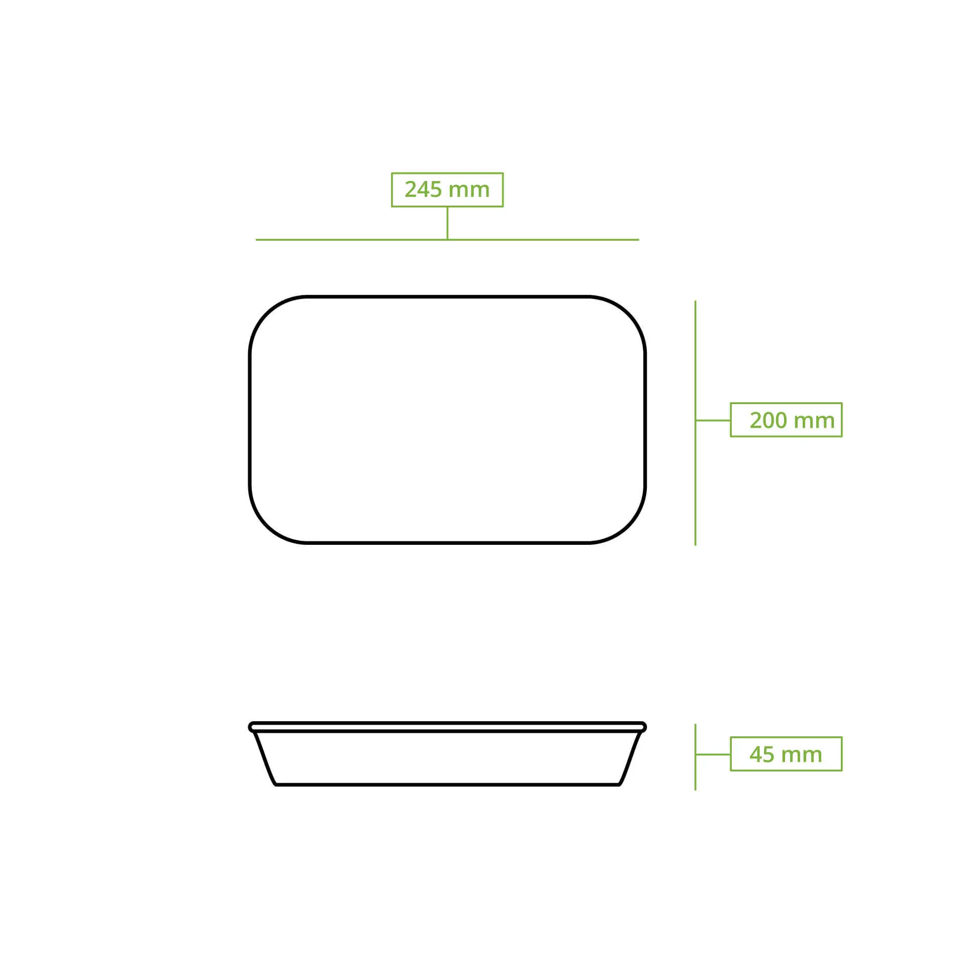 Contenant réutilisable merways Box épinard / vert foncé, 24,5 x 20 x 4,5cm, HP4