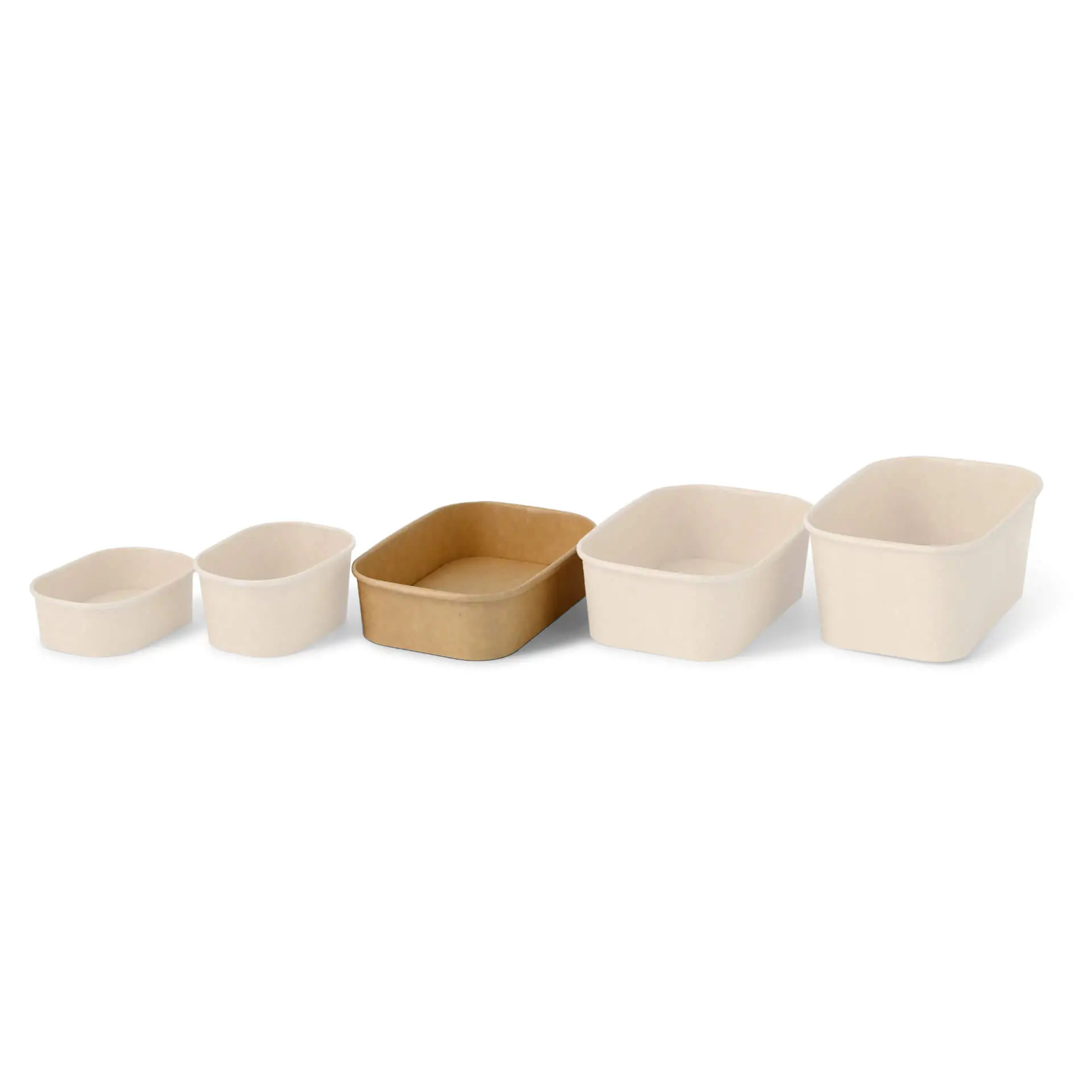 Barquettes en carton 500 ml, 17,5 x 12,5 x 4 cm, marron, rectangulaires