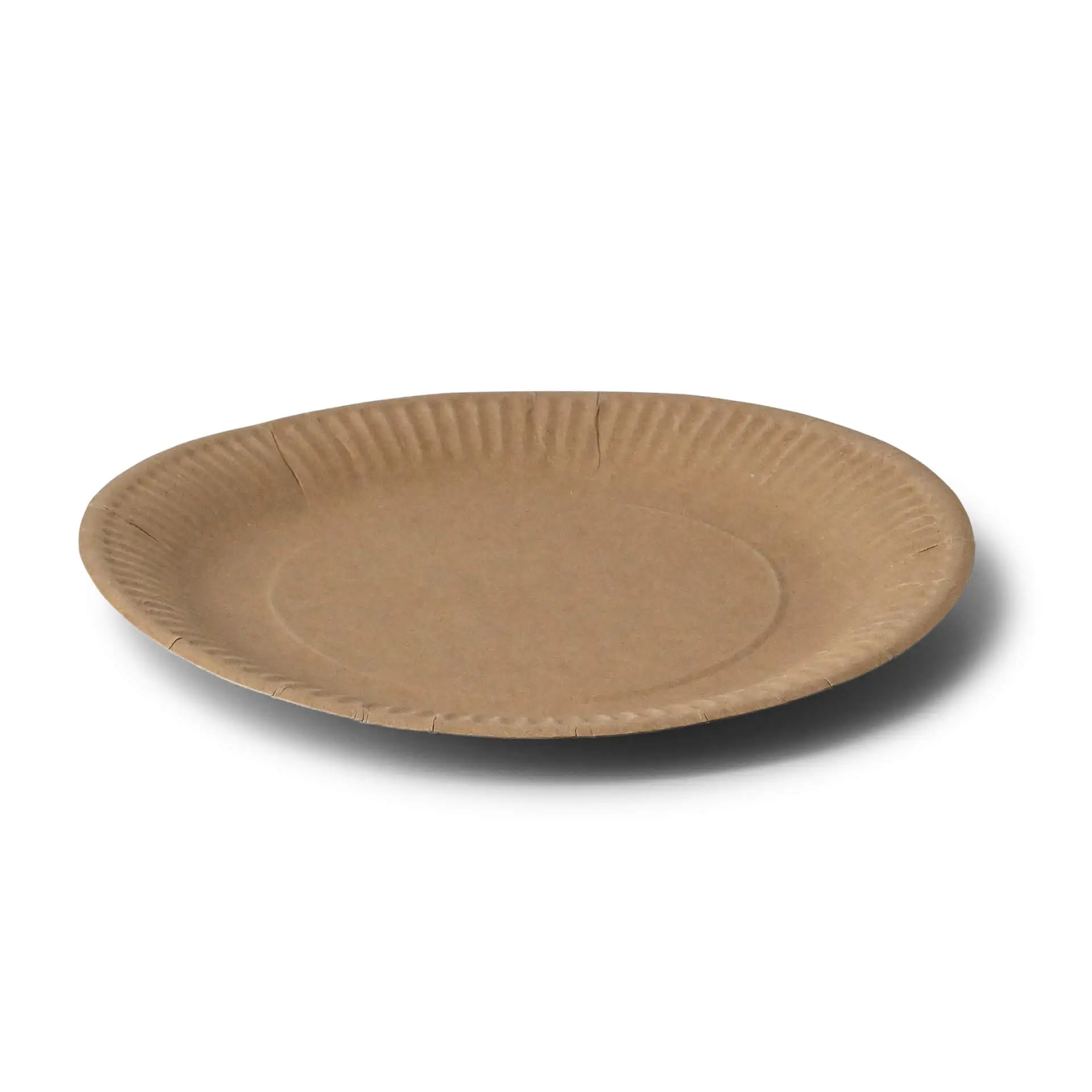 Assiette en carton Ø 23 cm, brun, ronde