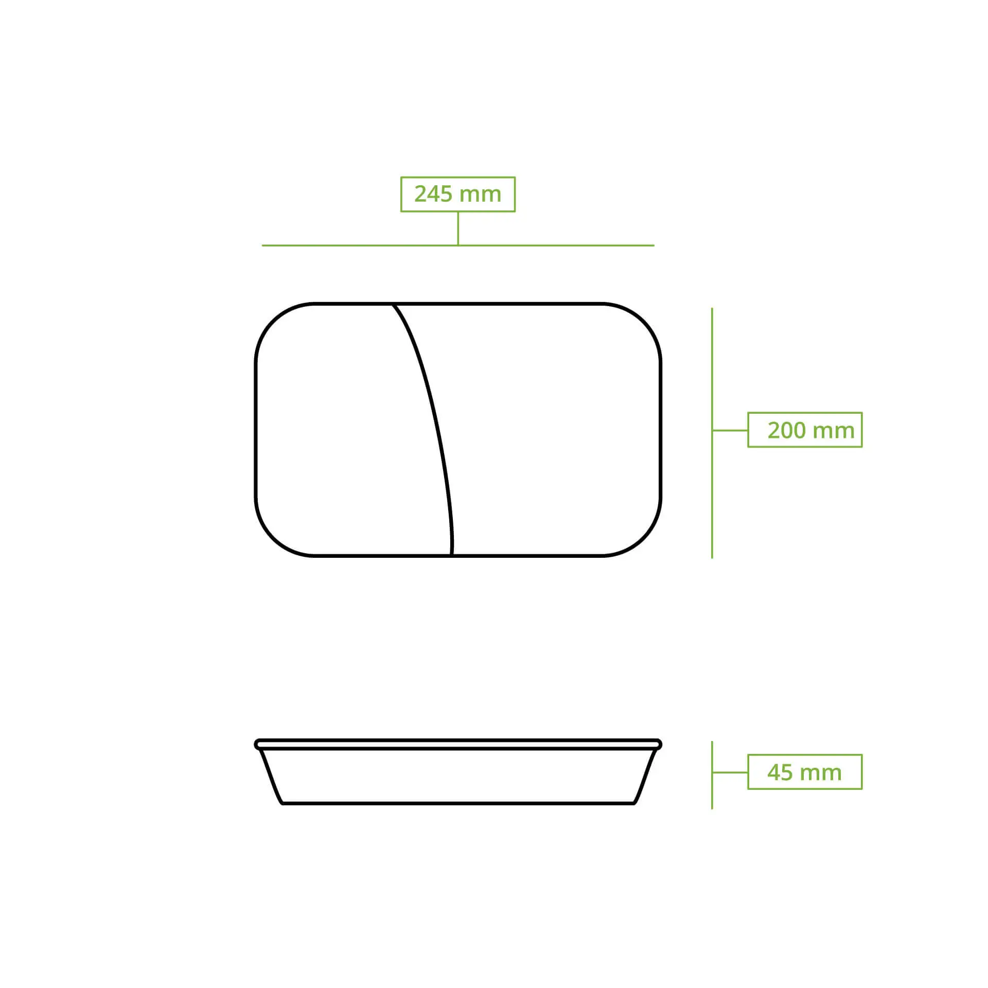 Contenant réutilisable "merways Box" 24,5 x 20 x 4,5 cm, 2 compartiments, HP4/2, épinard / vert foncé