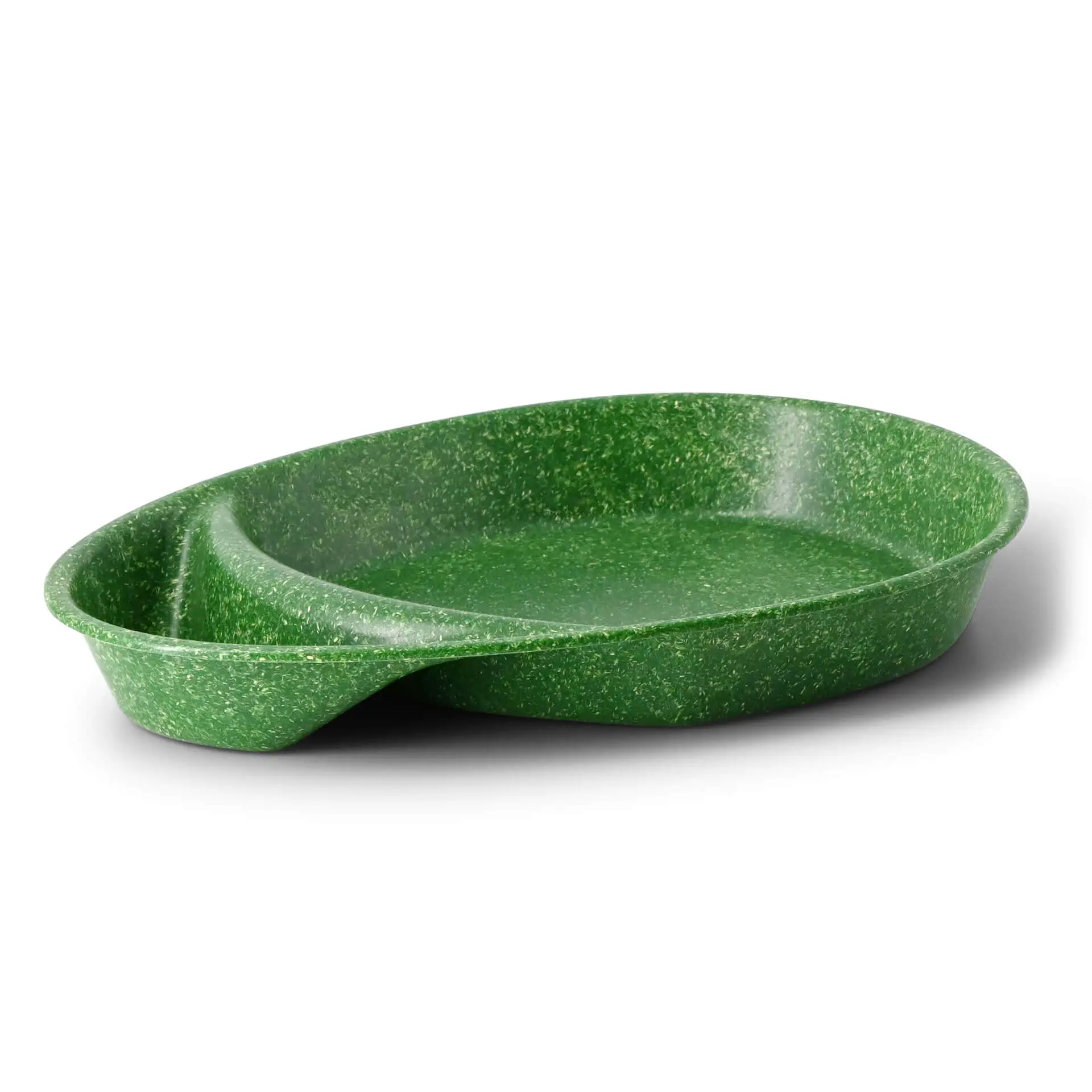 Assiette repas réutilisable "merways Plate" 27,5 x 20 x 3,5 cm, 2 compartiments, ovale, vert foncé