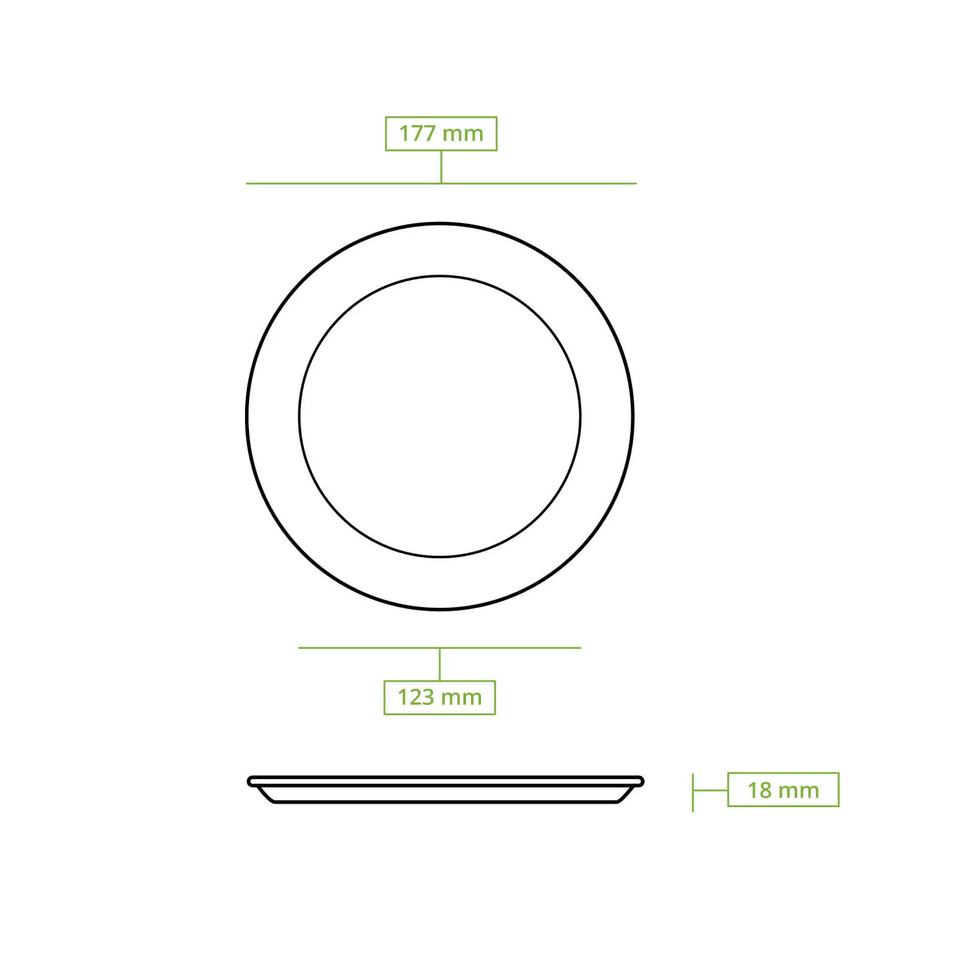 Assiette ronde en canne à sucre, Ø 17 cm