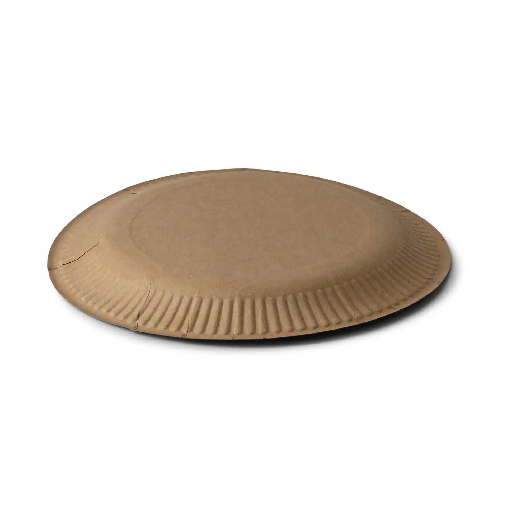 Assiette en carton Ø 23 cm, brun, ronde