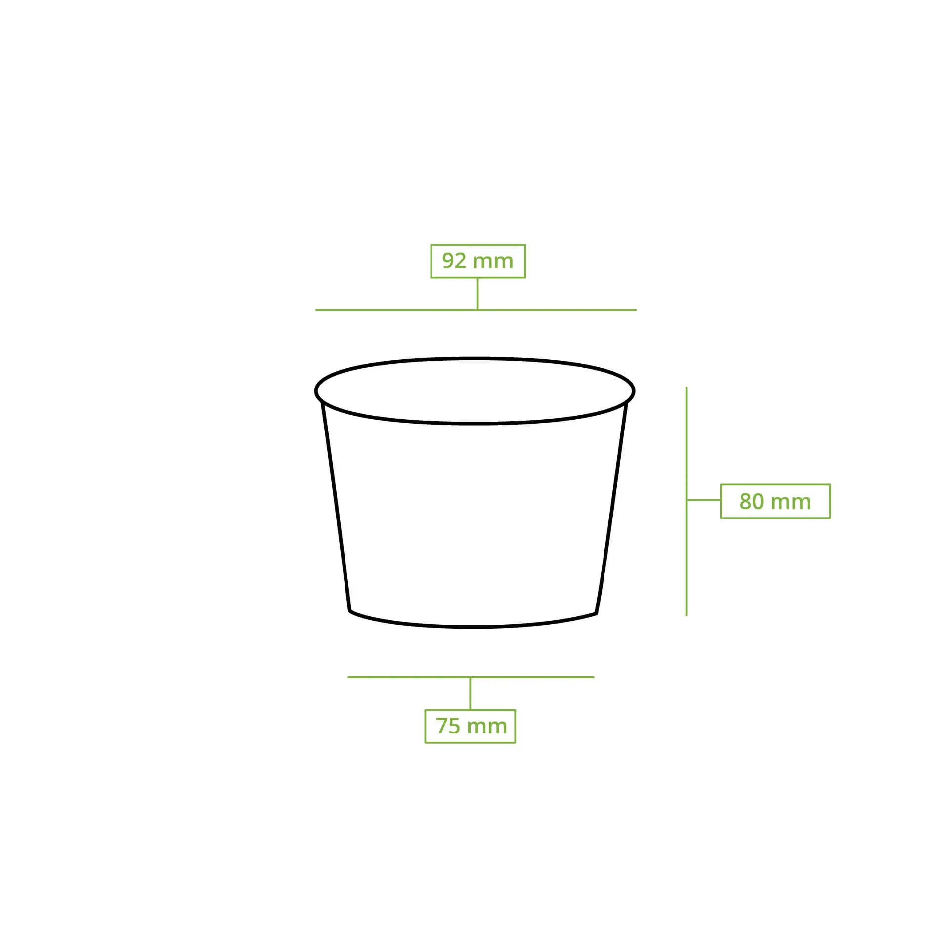 Pot à glace en carton L, 10 oz, max. 12 oz, Ø 92 mm, blanc