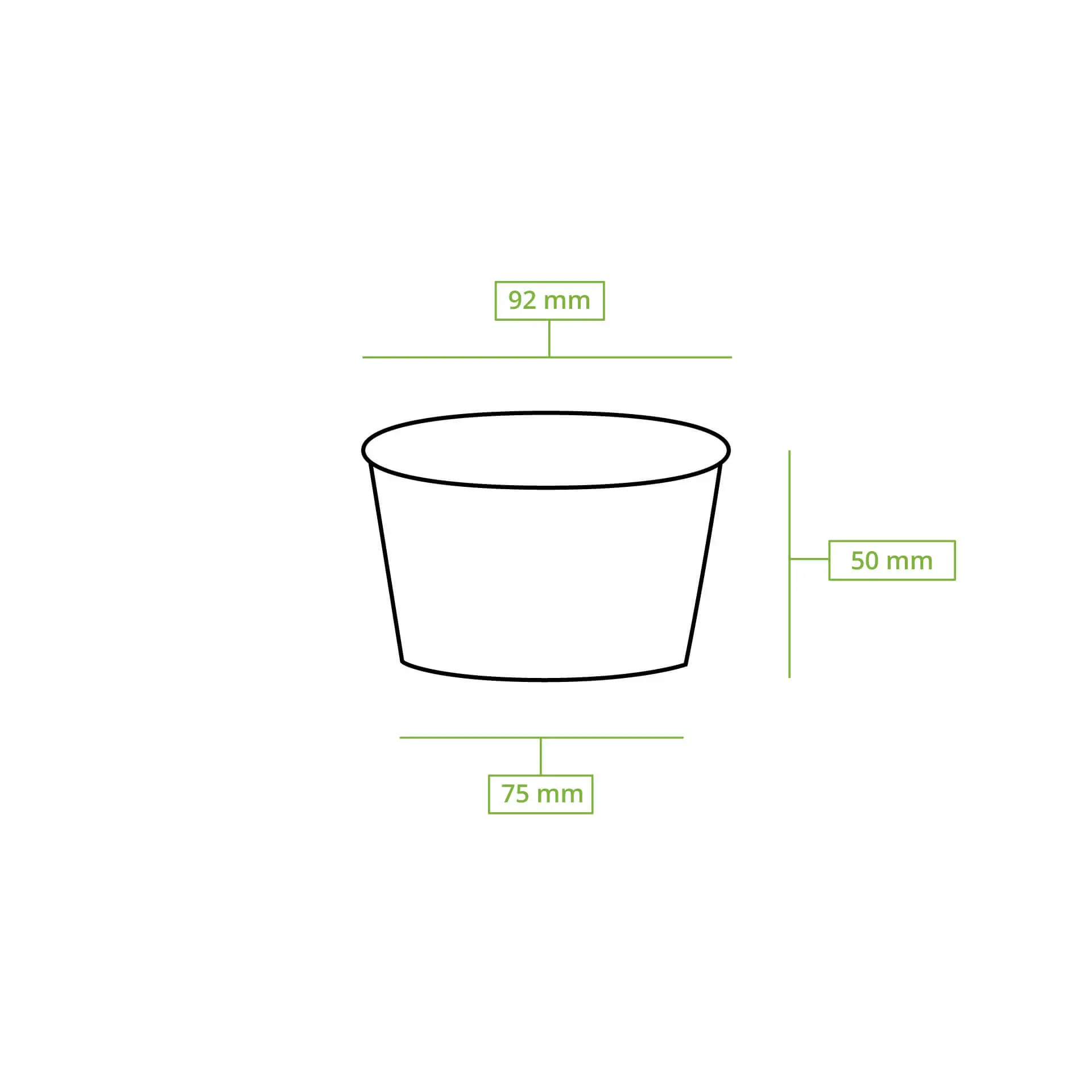 Pot à glace en carton S, 150 ml, max. 220ml (revêtu de PE), Ø 92 mm, brun