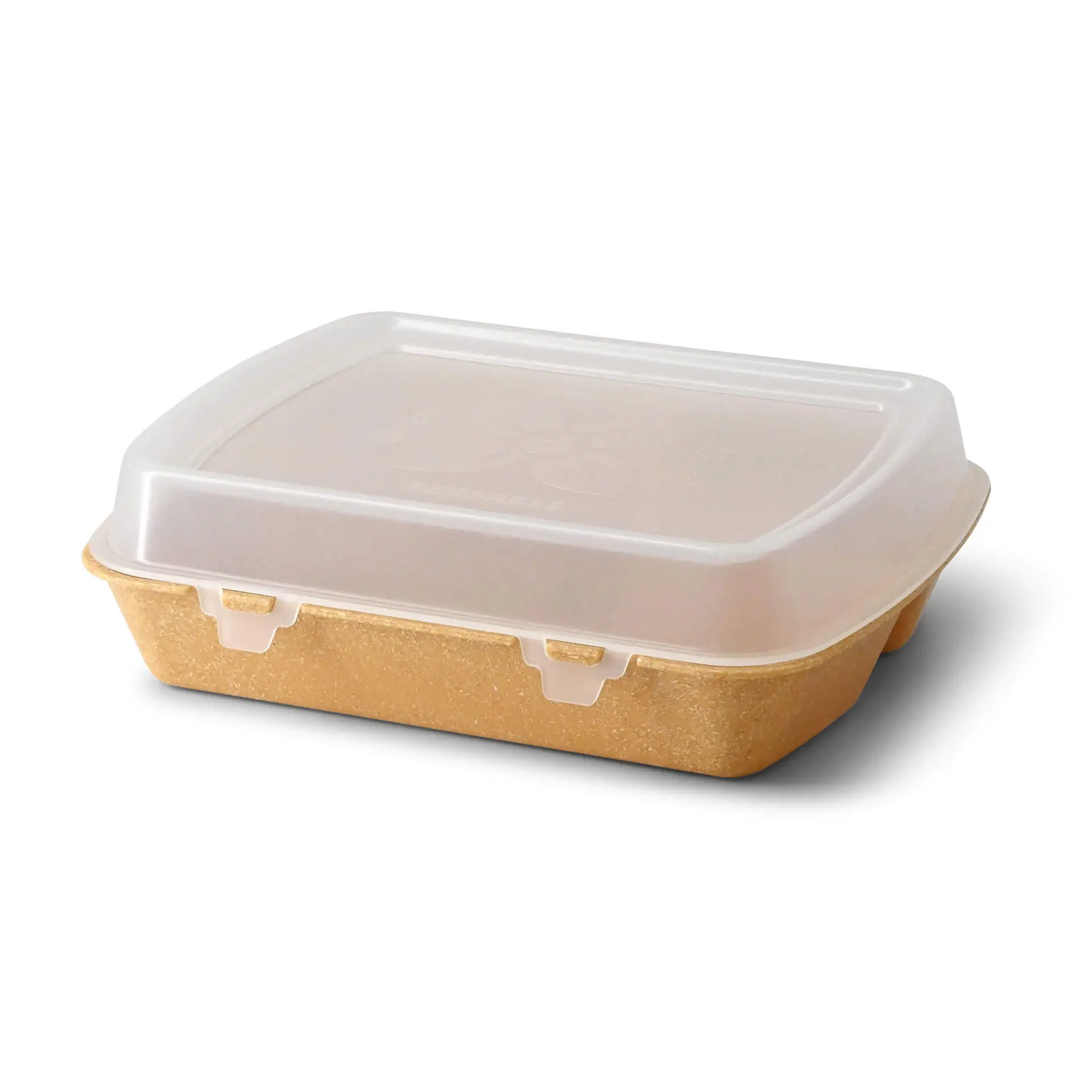 Contenant réutilisable "merways Box" caramel / brun, 24,5 x 20 x 4,5 cm, 3 compartiments, HP4/3