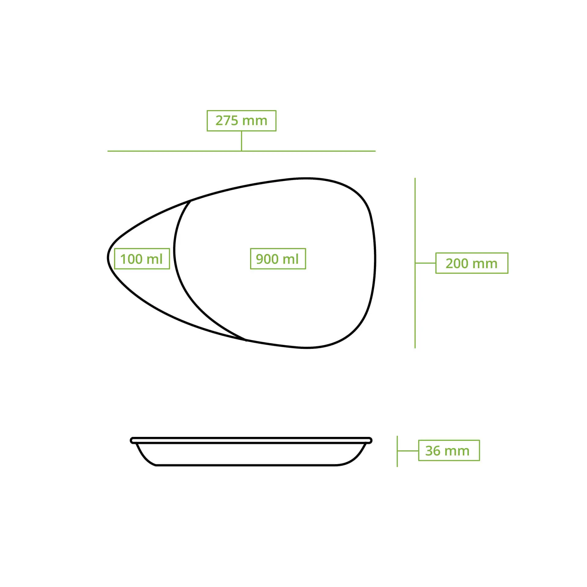 Assiette repas réutilisable "merways Plate" 27,5 x 20 x 3,5 cm, 2 compartiments, ovale, blanc crème