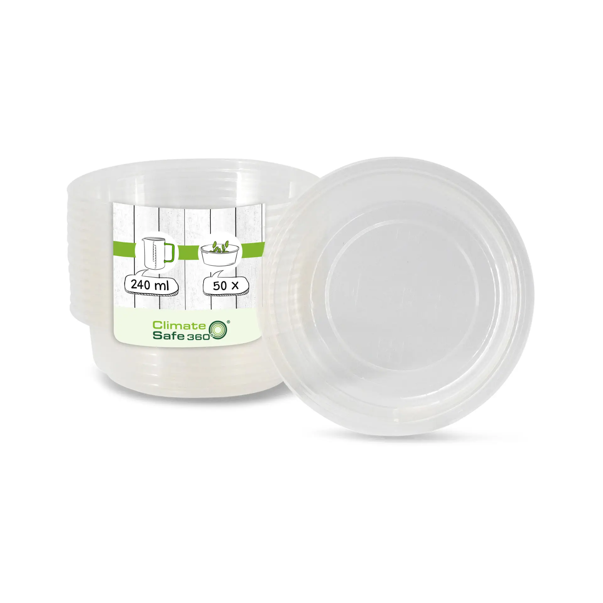 Pot deli rond en PLA, 240 ml, Ø 121 mm