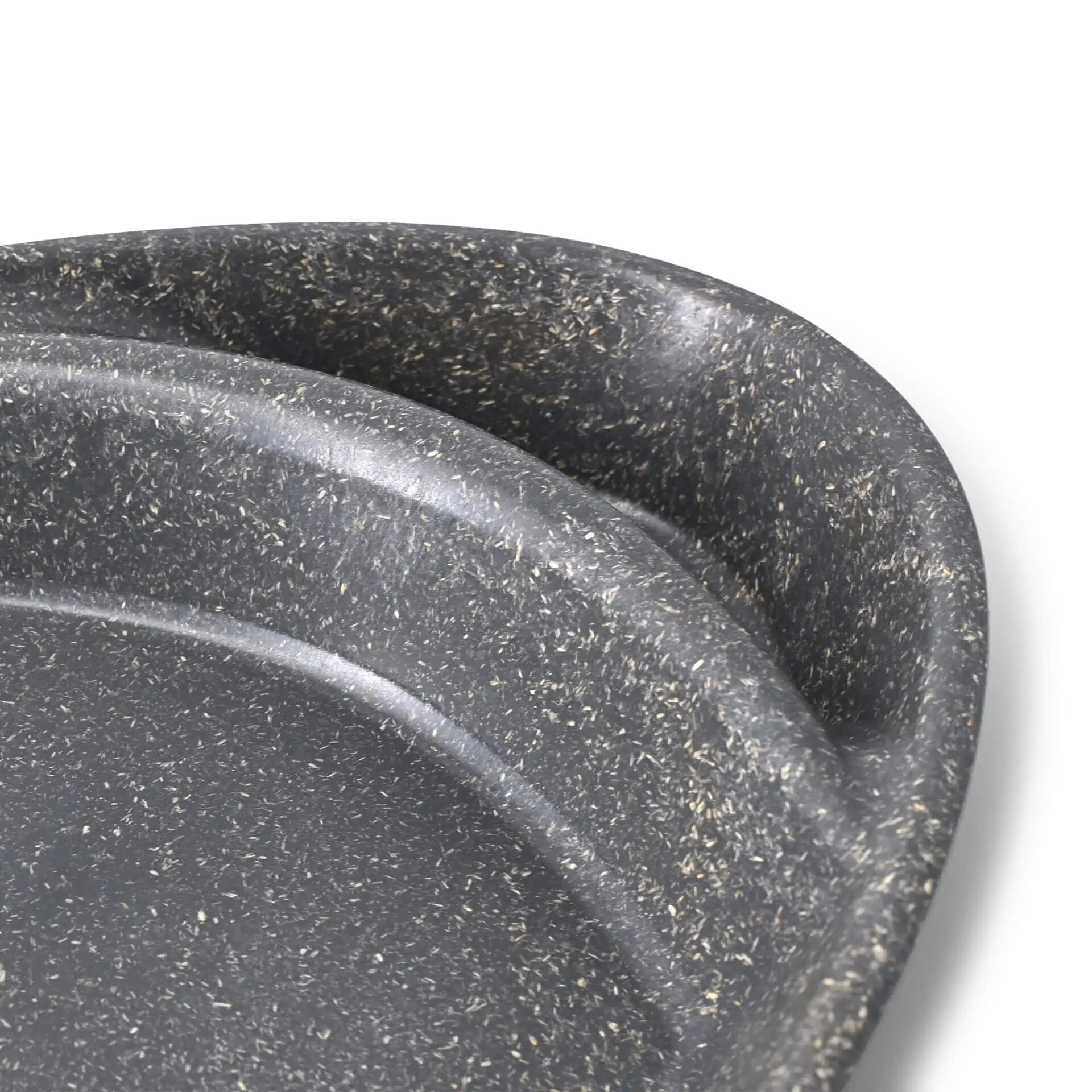 Assiette repas réutilisable « merways Plate » poivre / gris 27,5 x 20 x 3,5 cm, 2 compartiments, ovale