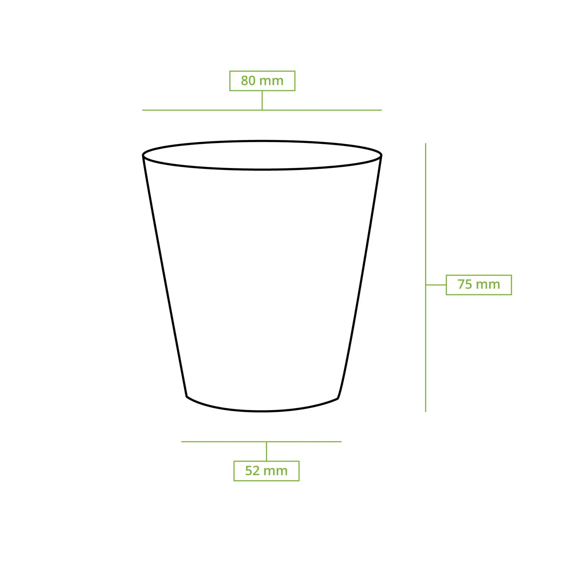 Gobelet en carton blanc, logos EcoUp©, 15 cl / 6 oz, Ø 80 mm