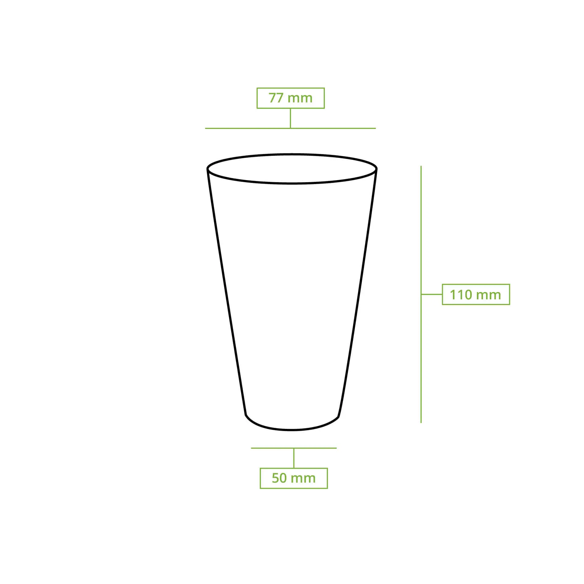 Gobelet plastique, transparent en PLA, 25 cl / 10 oz, Ø 78 mm