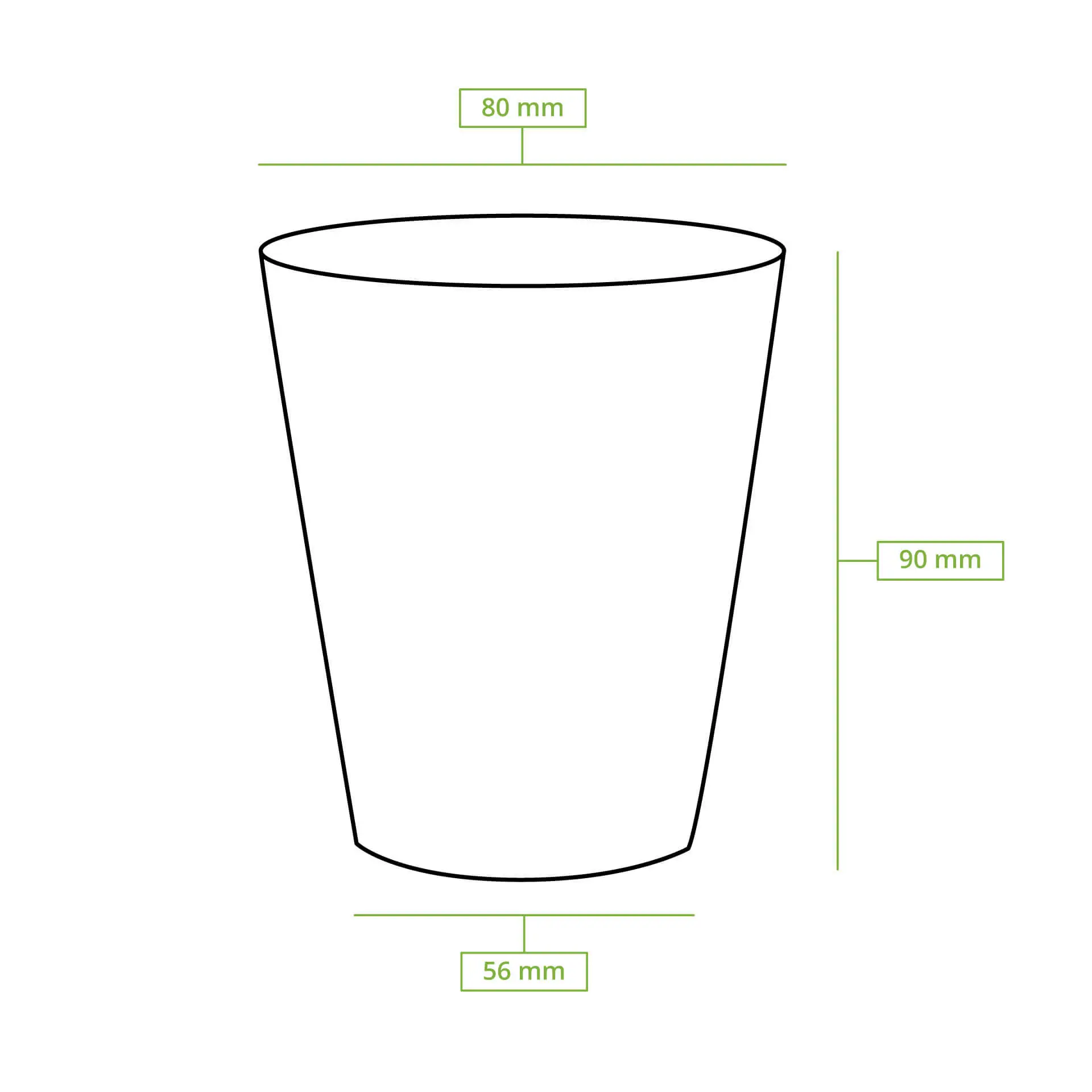 Gobelet en carton blanc, logos EcoUp©, 20 cl / 8 oz, Ø 80 mm