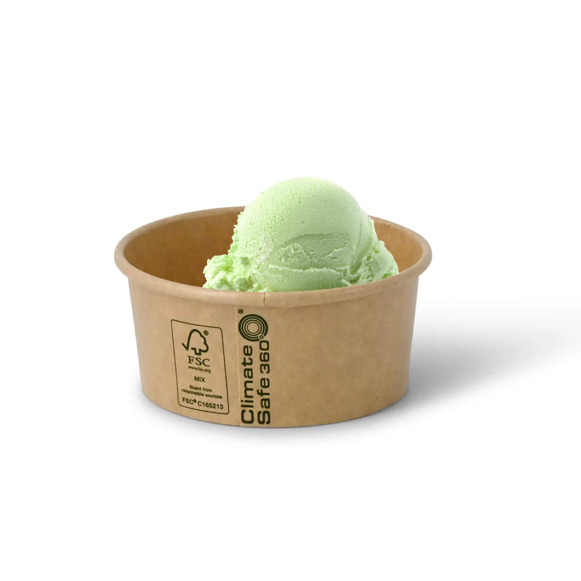 Pot à glace en carton XS, 4 oz, max. 6 oz, Ø 92 mm, brun