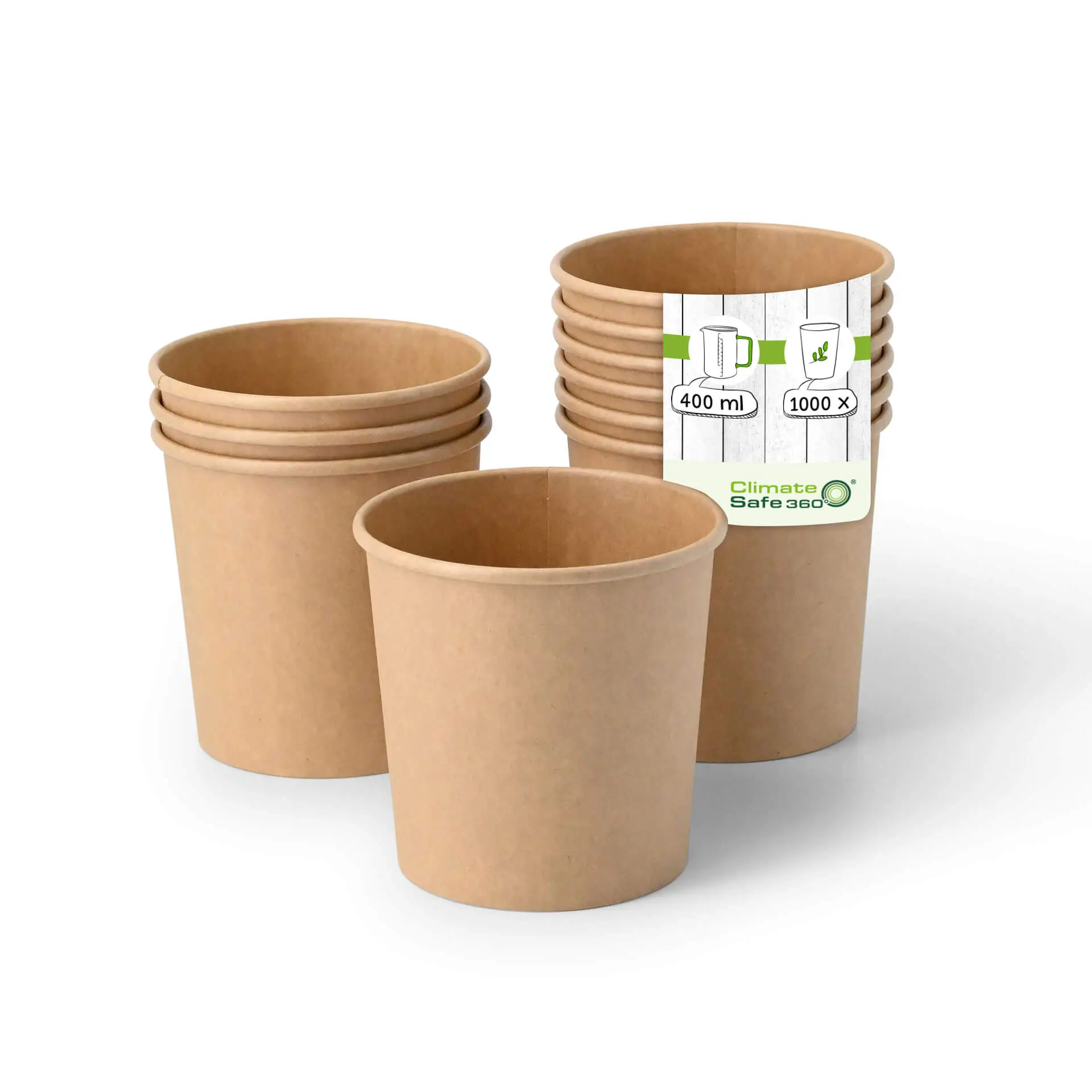 Pot à glace en carton XL, 12 oz, max. 14 oz Ø 92 mm, brun