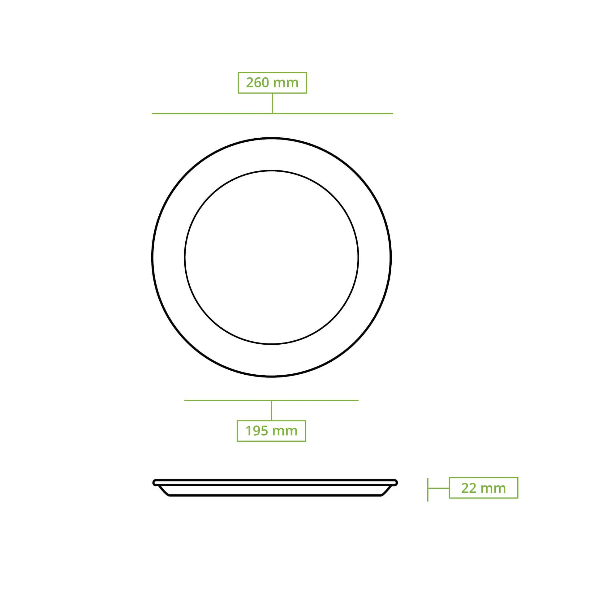 Assiette ronde en canne à sucre, Ø 26 cm